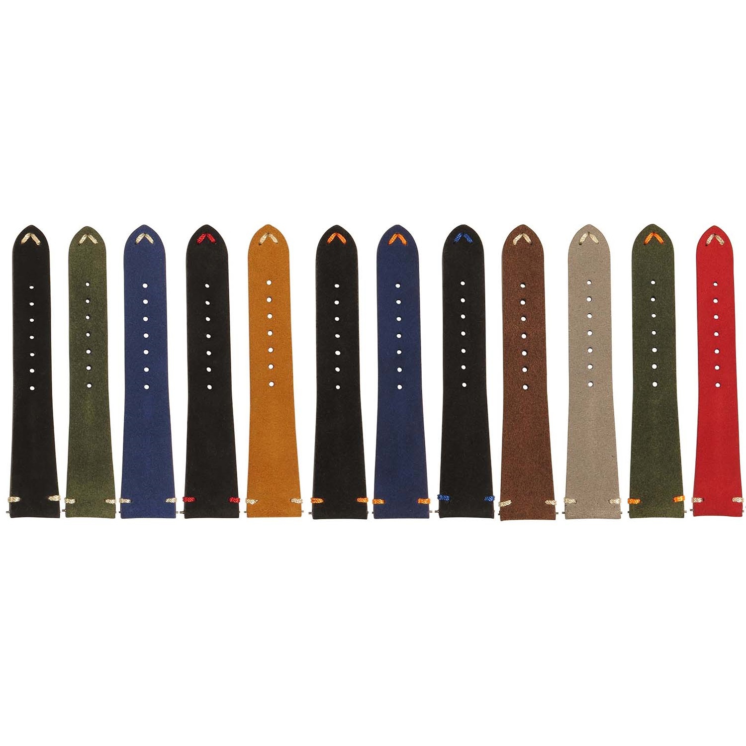 StrapsCo Hand Stitched Suede Watch Band w/ Leather Backing for Fitbit Charge 5 - Standard - Light Blue & Ivory