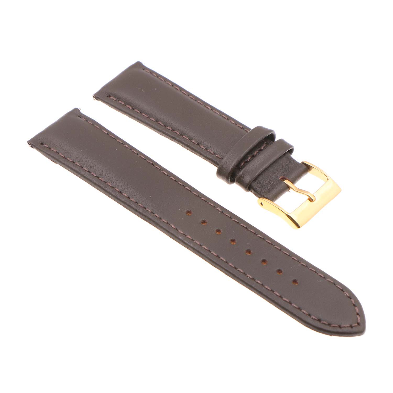 StrapsCo Classic Lightly Padded Leather Watch Band Strap for Fitbit Charge 5 - Standard - Brown