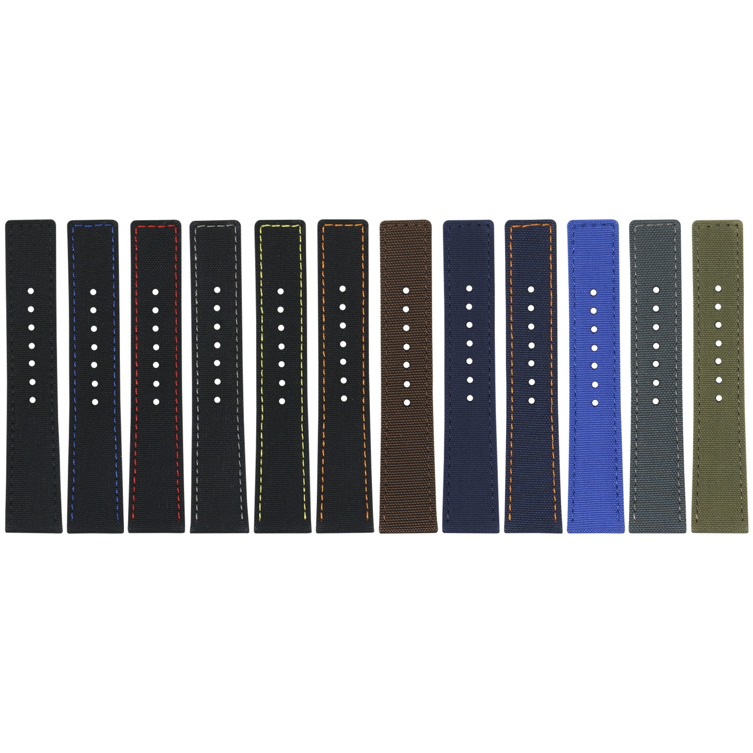 DASSARI Leather Backed Sporty Nylon Watch Band Strap for Fitbit Charge 5 - Black & Blue