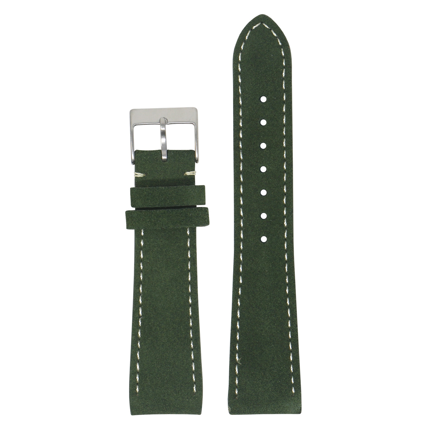 StrapsCo Stylish Suede Watch Band Strap w/ Contour Stitching for Fitbit Charge 5 - Standard - Green