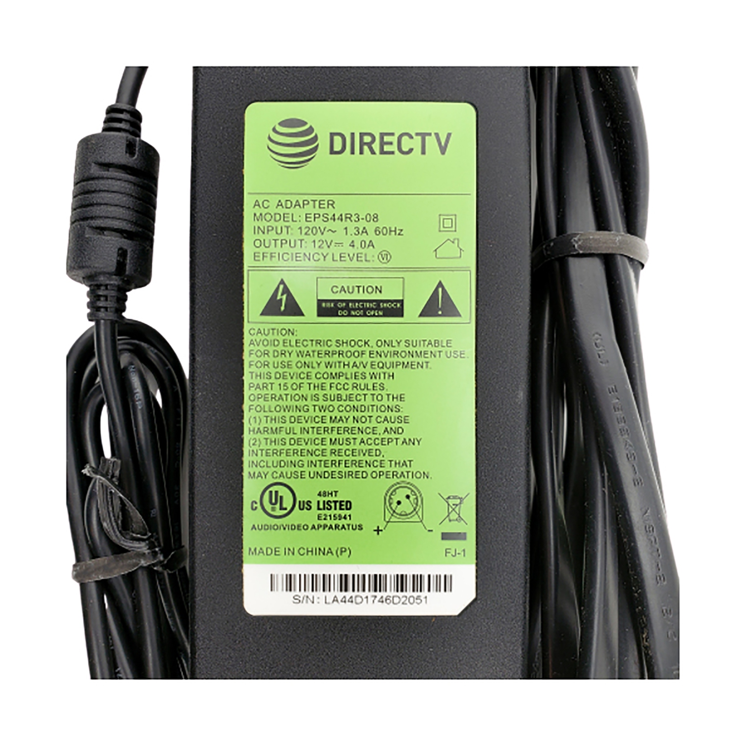 DirecTV HR44 Receiver Power Supply HD Genie Original DirecTV Part 12V 4A EPS44R