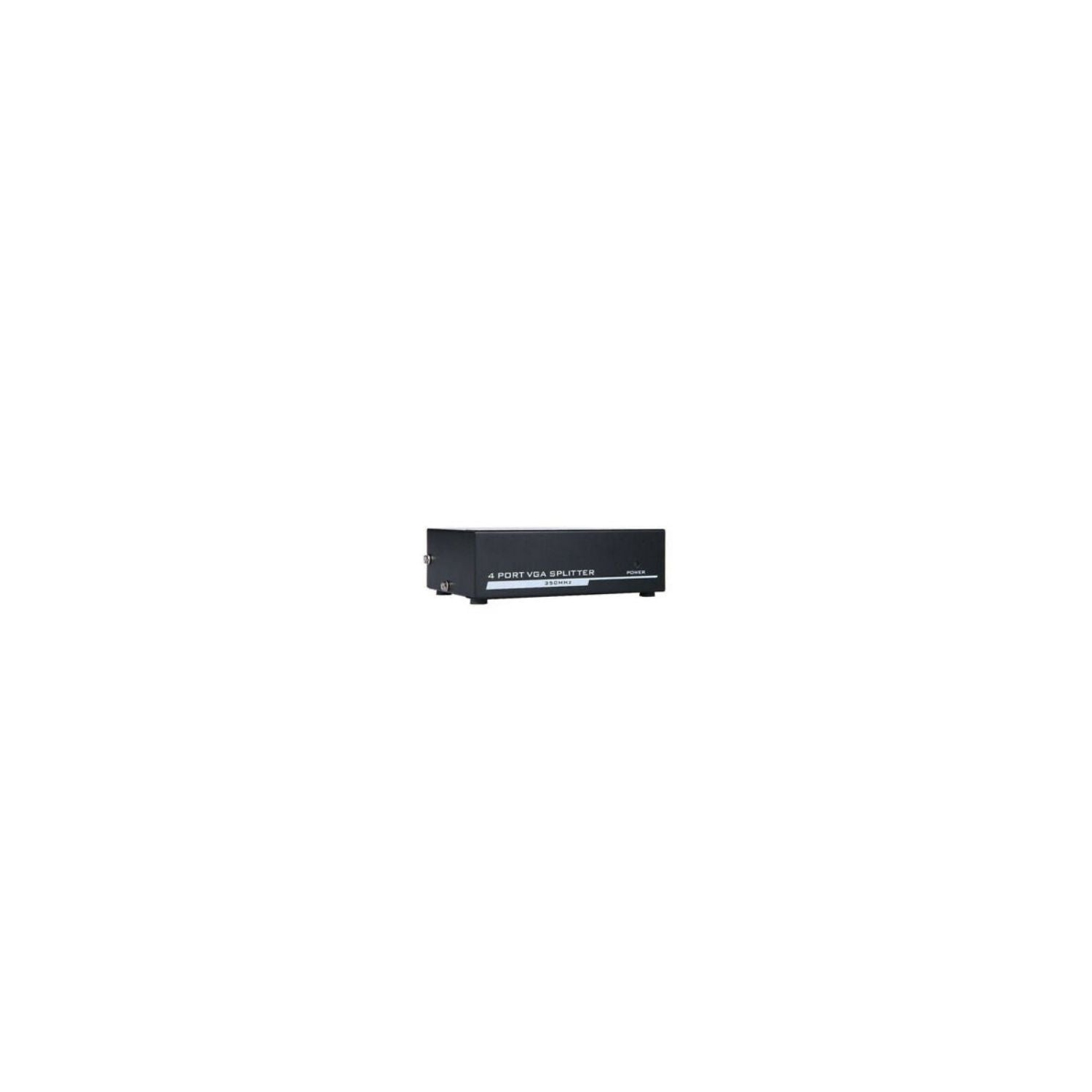 250Mhz 1 PC To 4 Port VGA Video Monitor Splitter Box With Power Adapter Mirror