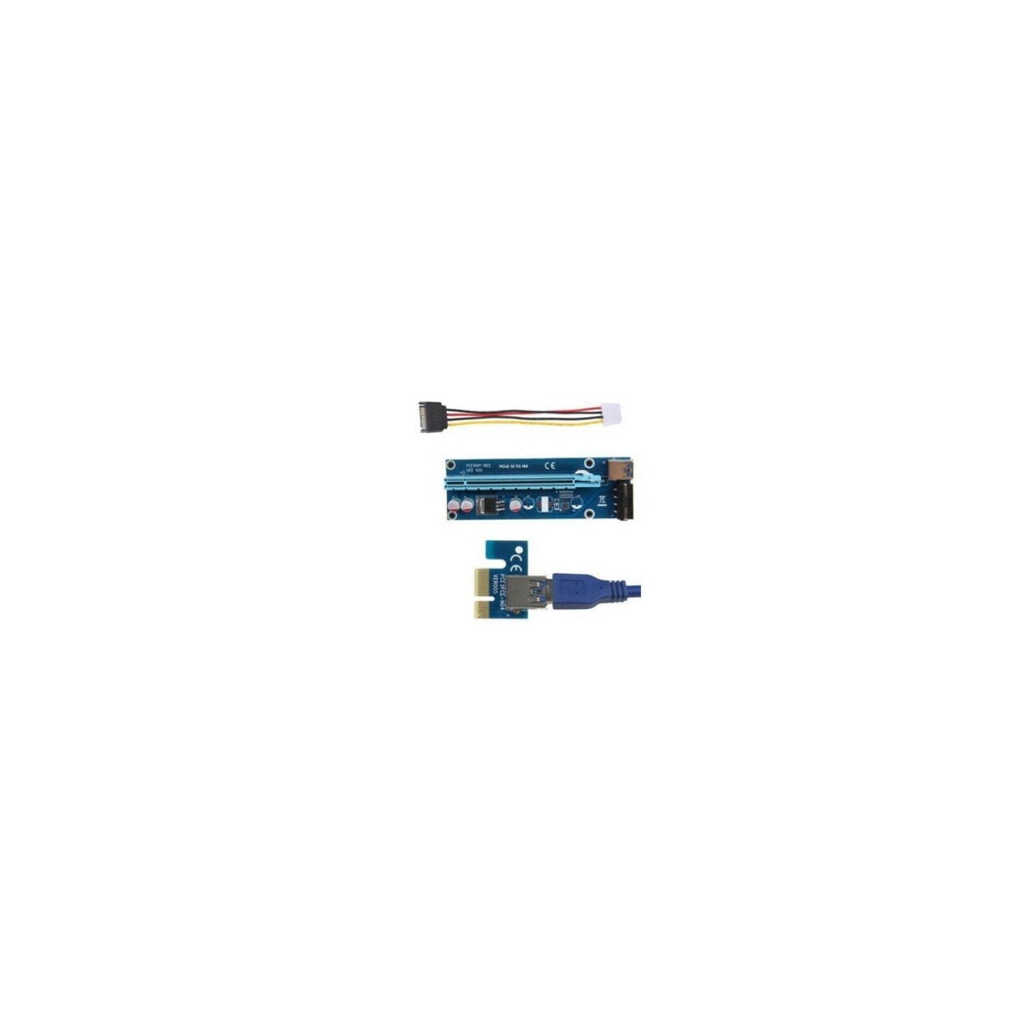 PCI-E 1x to 16x Powered USB 3.0 Extender Riser Adapter Card