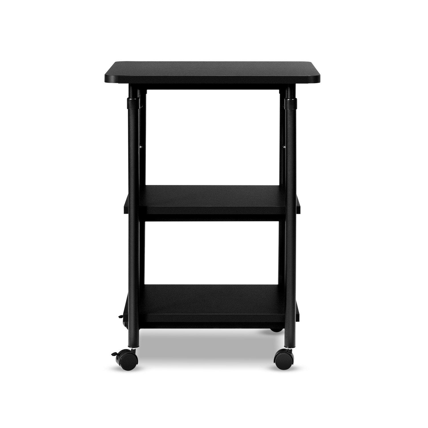 TopBuy – Chariot pour imprimante à 3 niveaux ajustable à roulettes avec 3 tablettes de rangement pour imprimante pour le bureau à la maison