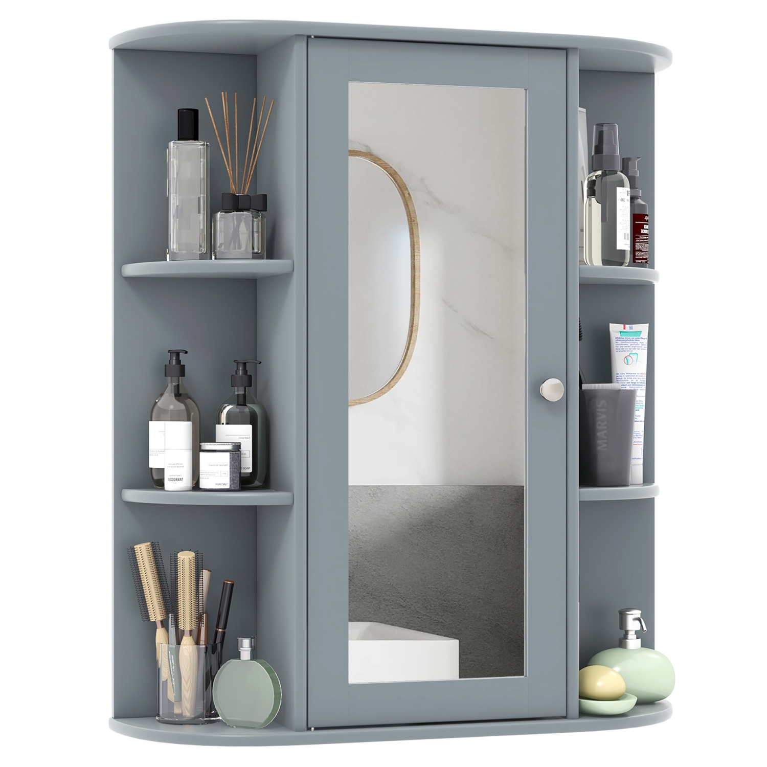 Gymax Bathroom Wall Medicine Cabinet Wall Mounted Storage Organizer