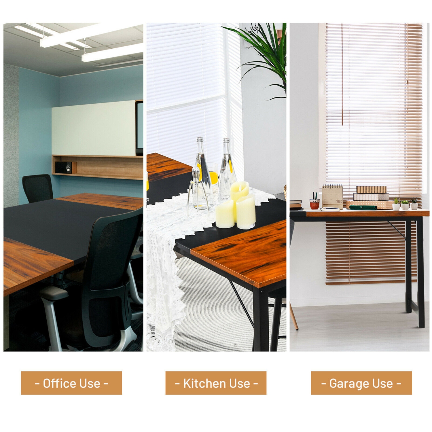 Gymax 63'' Large Computer Desk Writing Workstation Conference Table Home Office