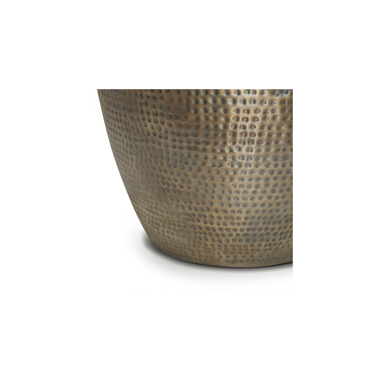 Simpli Home Preston Modern Industrial 22" Metal Metal Side Table in Antique Gold