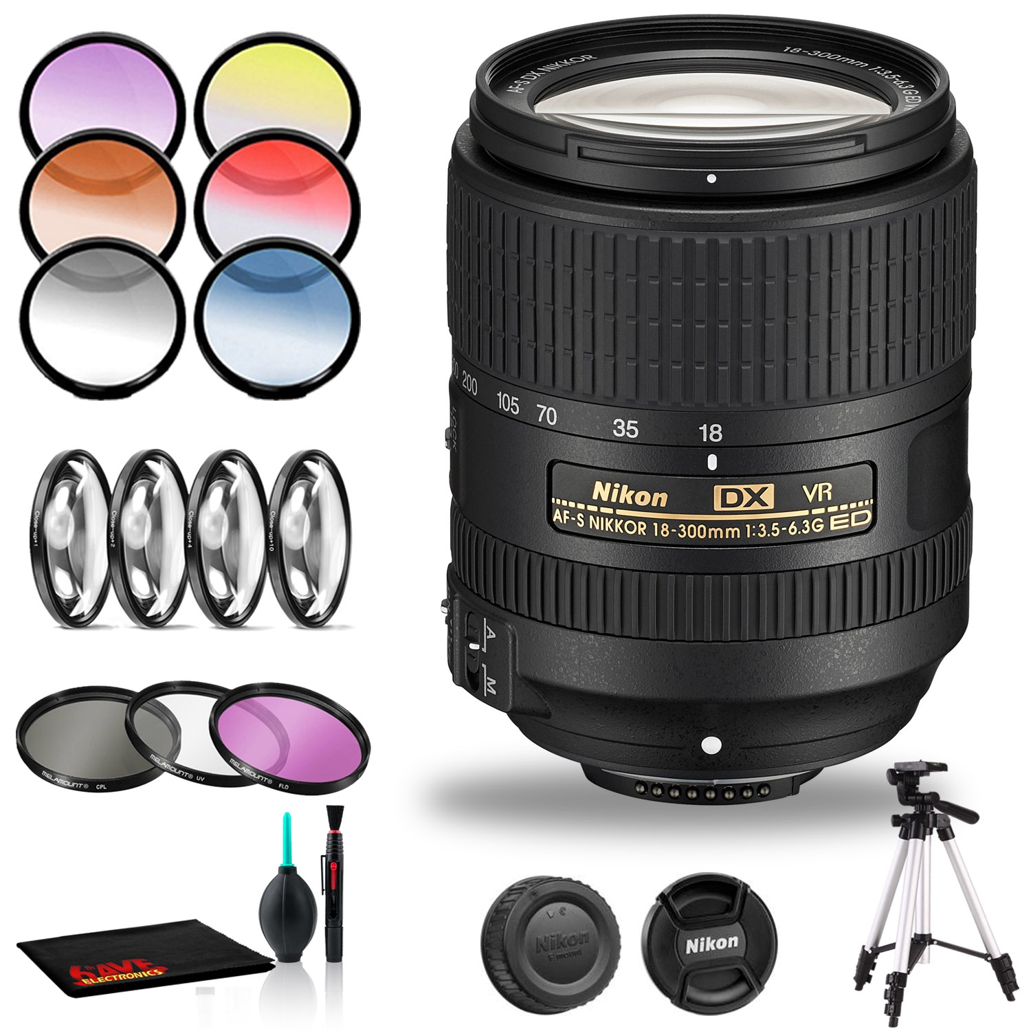 Nikon AF-S DX NIKKOR 18-300mm f/3.5-6.3G ED VR Lens Includes