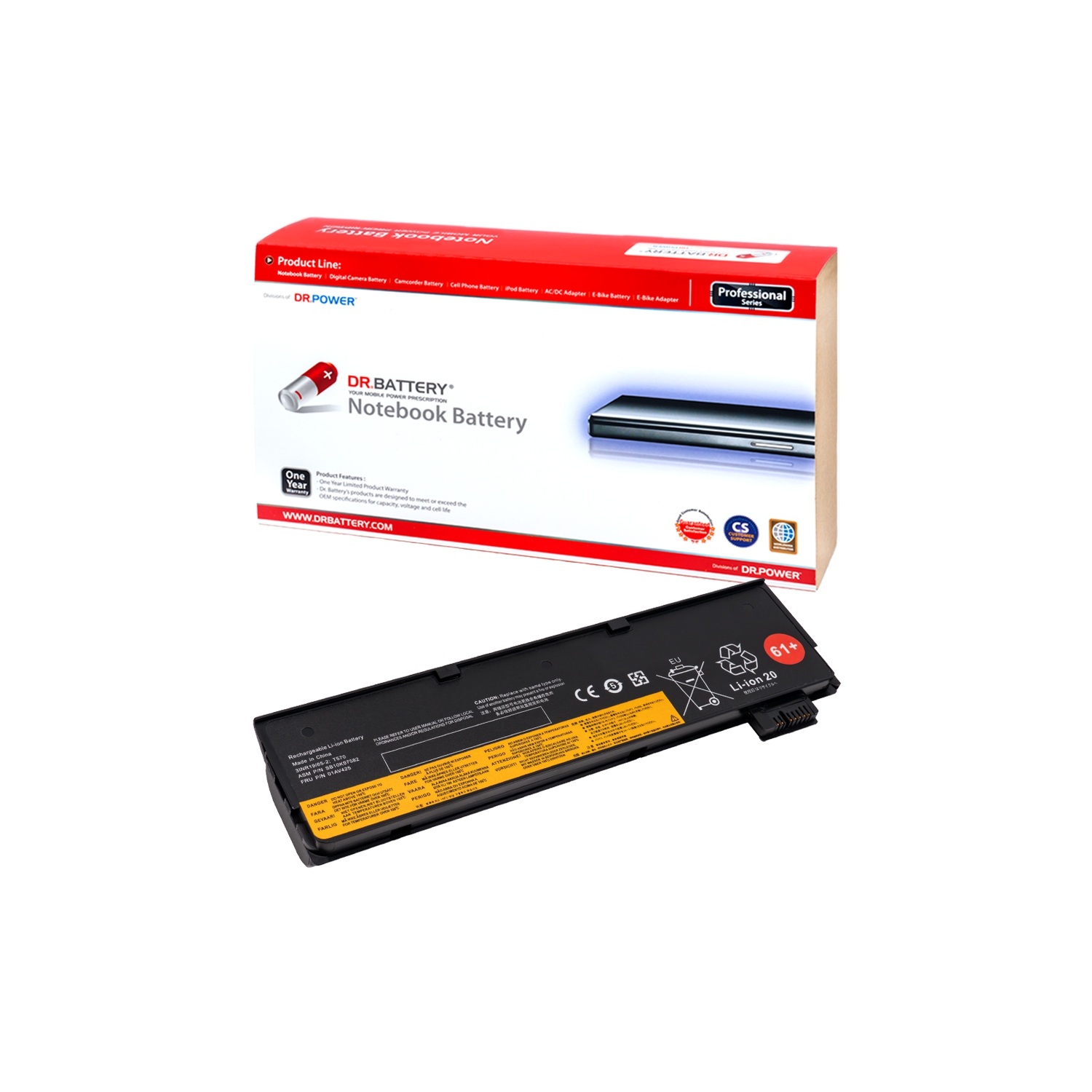 DR. BATTERY - Replacement for Lenovo ThinkPad T480 20L5000VUS / 20L5000WUS / 20L50013US / 01AV491 / SB10K97579 / SB10K97580