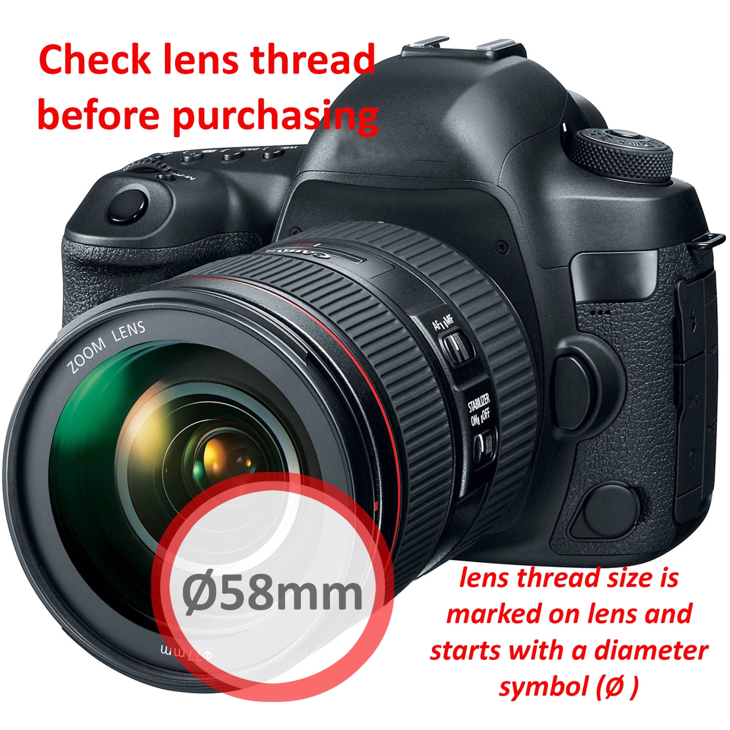 Adaptateur de bague haut de gamme 55 mm pour objectif à filetage de 55 mm vers 58 mm Accessoires pour objectif