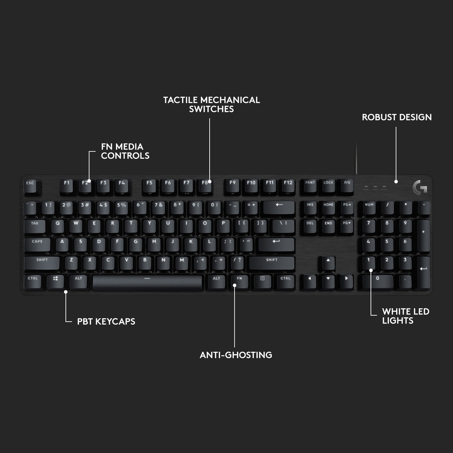 Clavier de jeu mécanique rétroéclairé G413 SE de Logitech