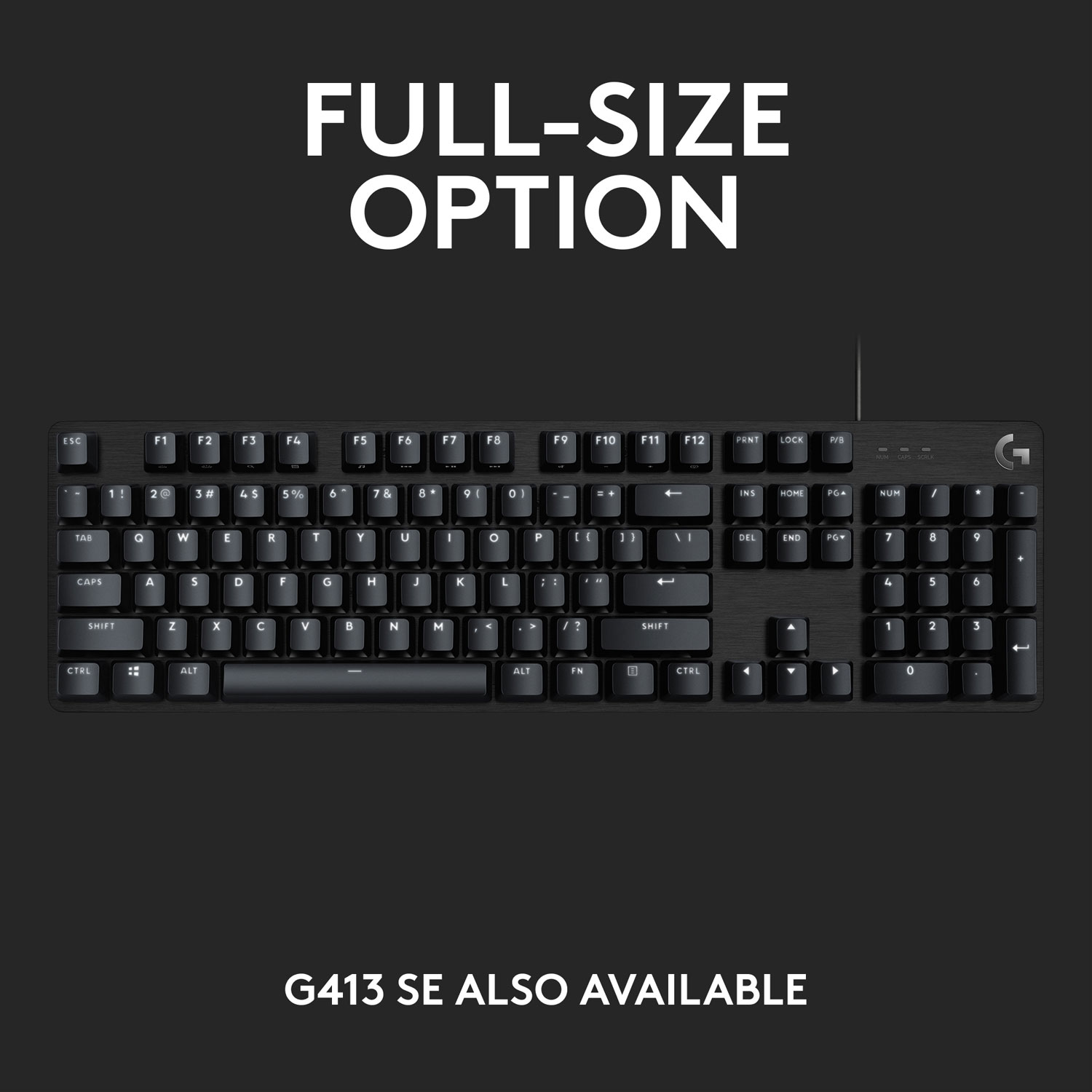 Clavier de jeu mécanique rétroéclairé G413 SE TKL de Logitech