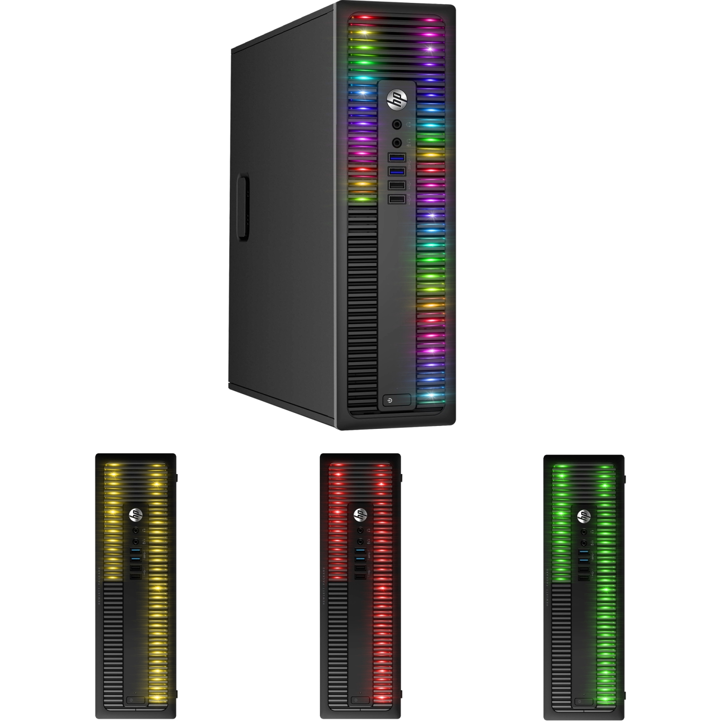 Refurbished - HP ProDesk Desktop Customized RGB Lights Computer Intel Core i5 4570 3.2 GHz 8GB RAM 256GB SSD Win 10 Pro WIFI, HAJAAN Gaming PC