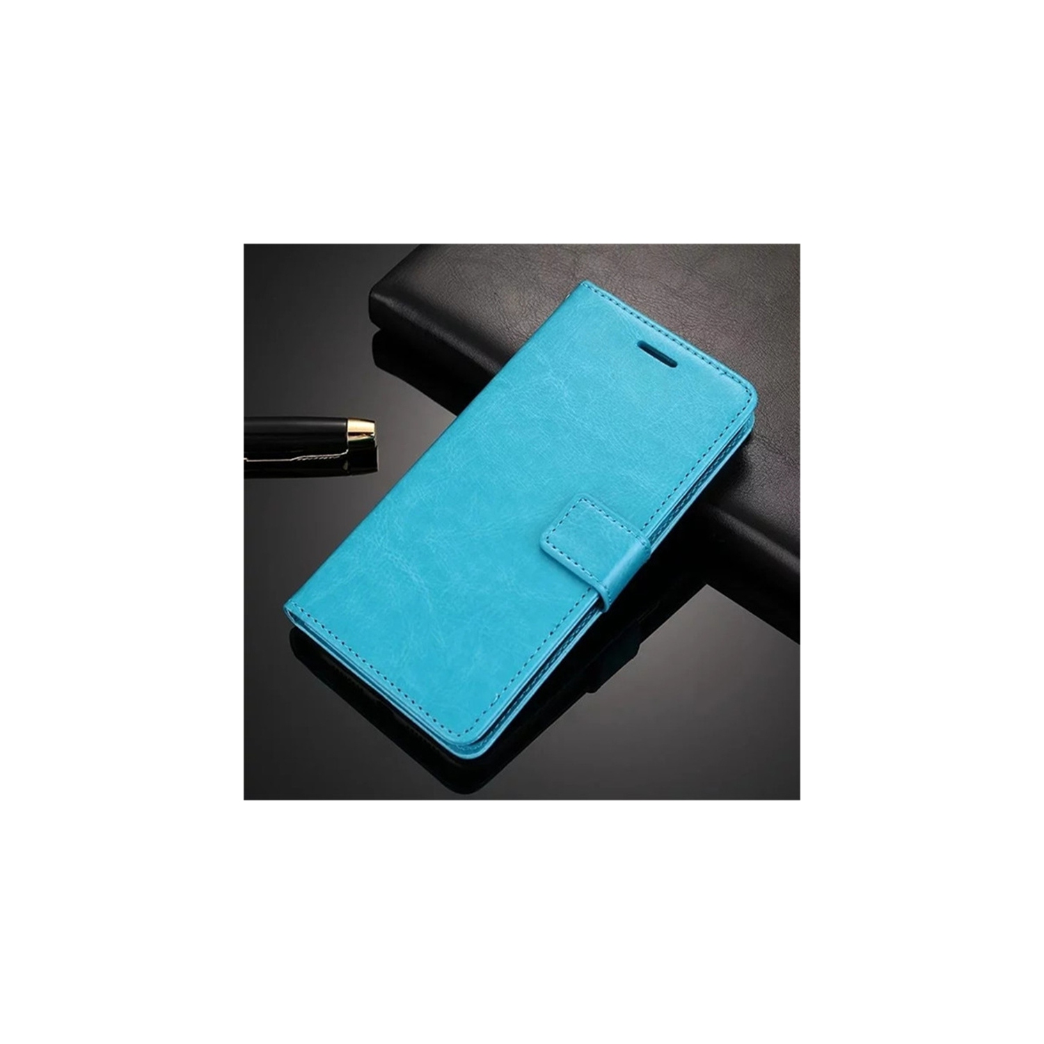 Ledex Magnetic Leather Flip Wallet Stand Case Cover Card Holder For Google Pixel 6 (Blue) - Free Shipping