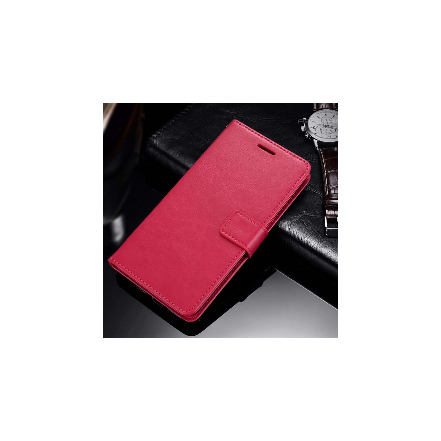 Ledex Magnetic Leather Flip Wallet Stand Case Cover Card Holder For Google Pixel 6 PRO (Red) - Free Shipping
