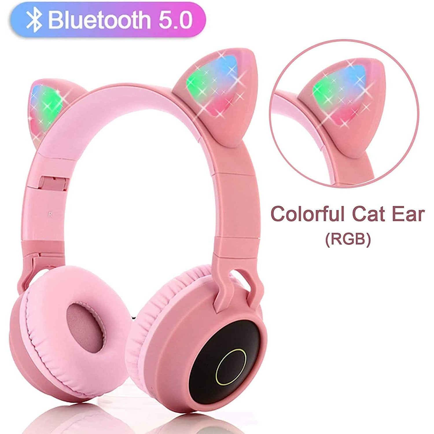 Kids Wireless/Wired Headphones with MIC,12H Playtime, Stereo Sound,Bluetooth 5.0, Foldable for School