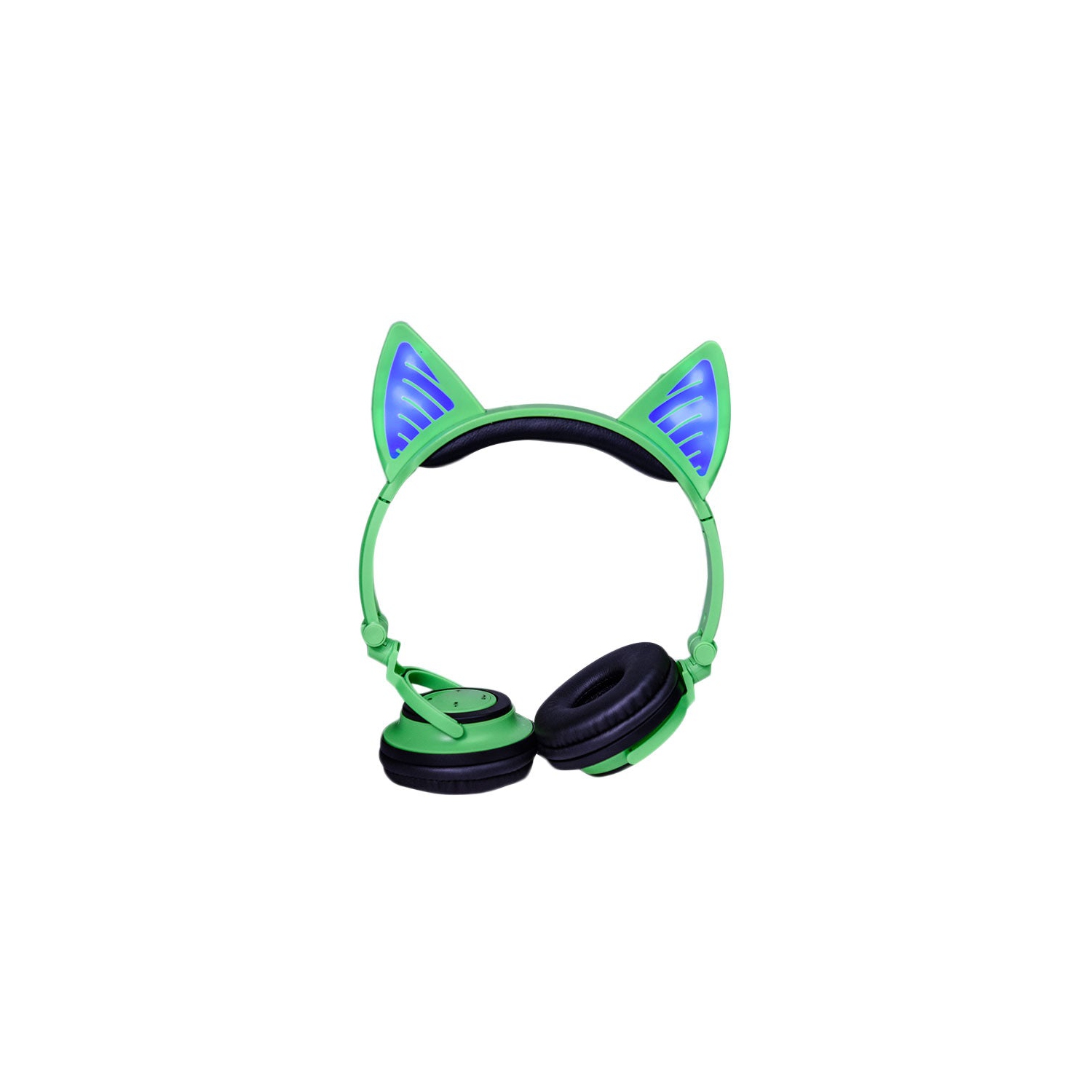 Kids Wireless/ Wired rechargeable Headphones with Cat Ear On-Ear Foldable LED