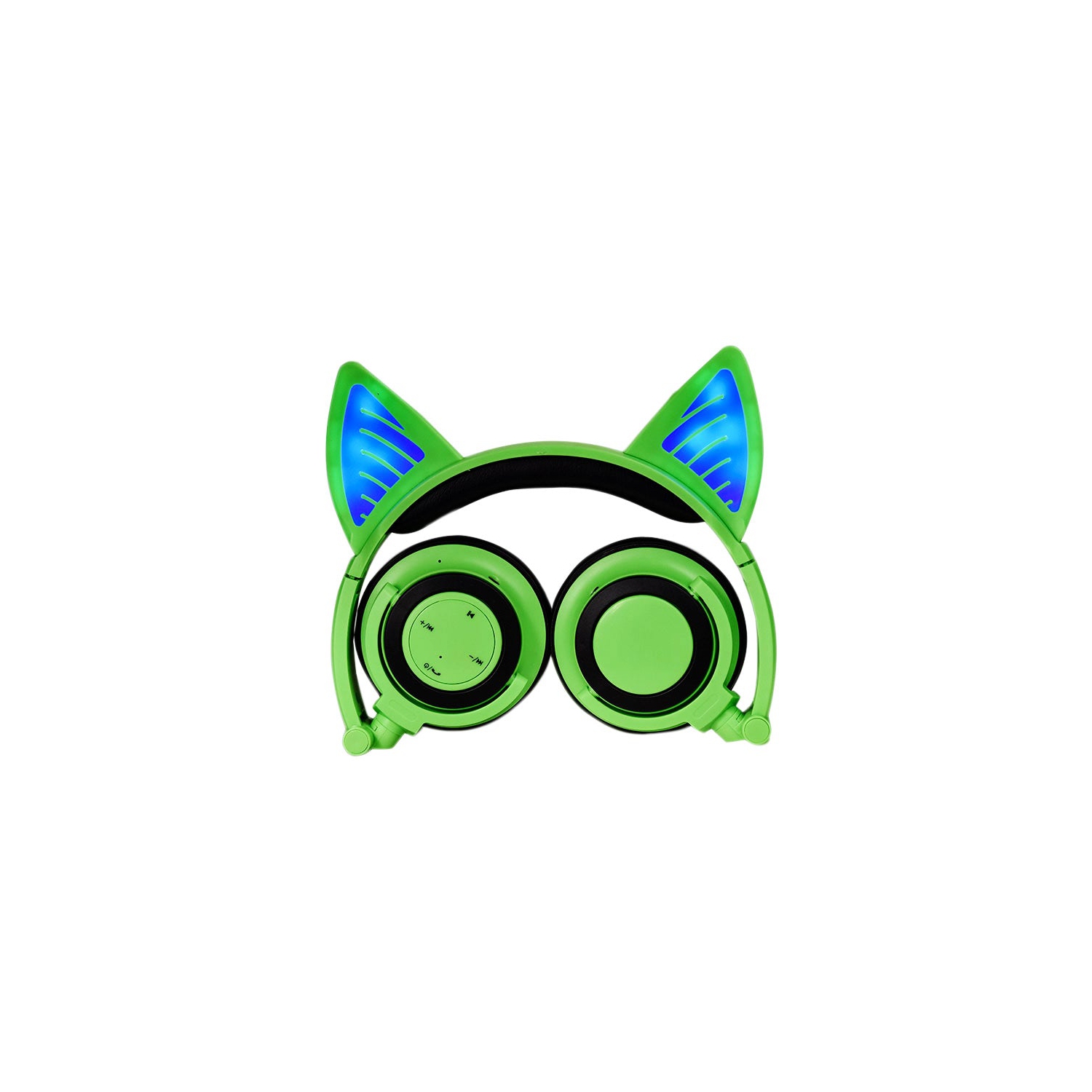 Kids Wireless/ Wired rechargeable Headphones with Cat Ear On-Ear Foldable LED