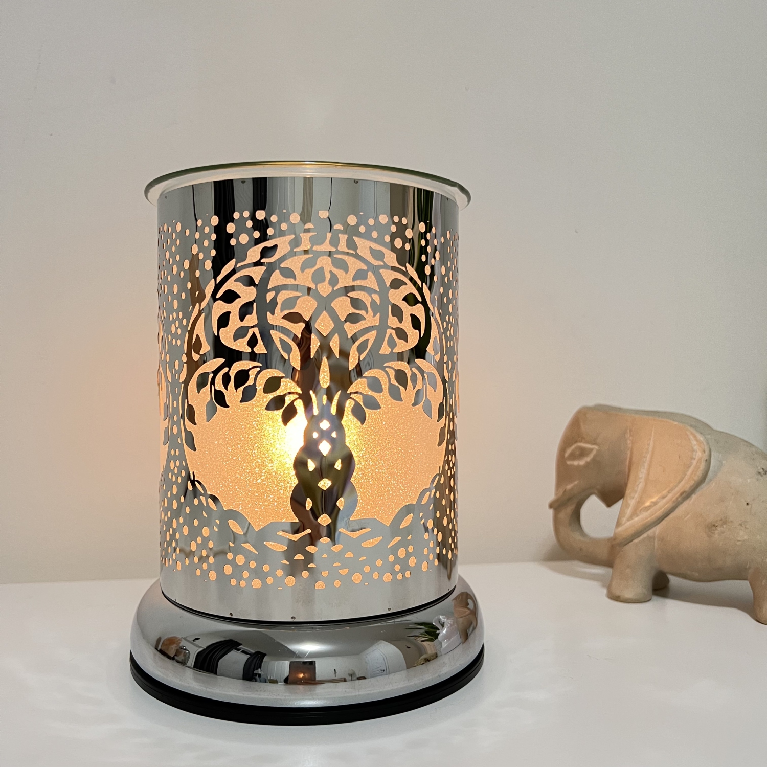 7" touch lamp/Essential Oil Burner/Fragrance Wax Melts Warmer/Silver Tree table decor