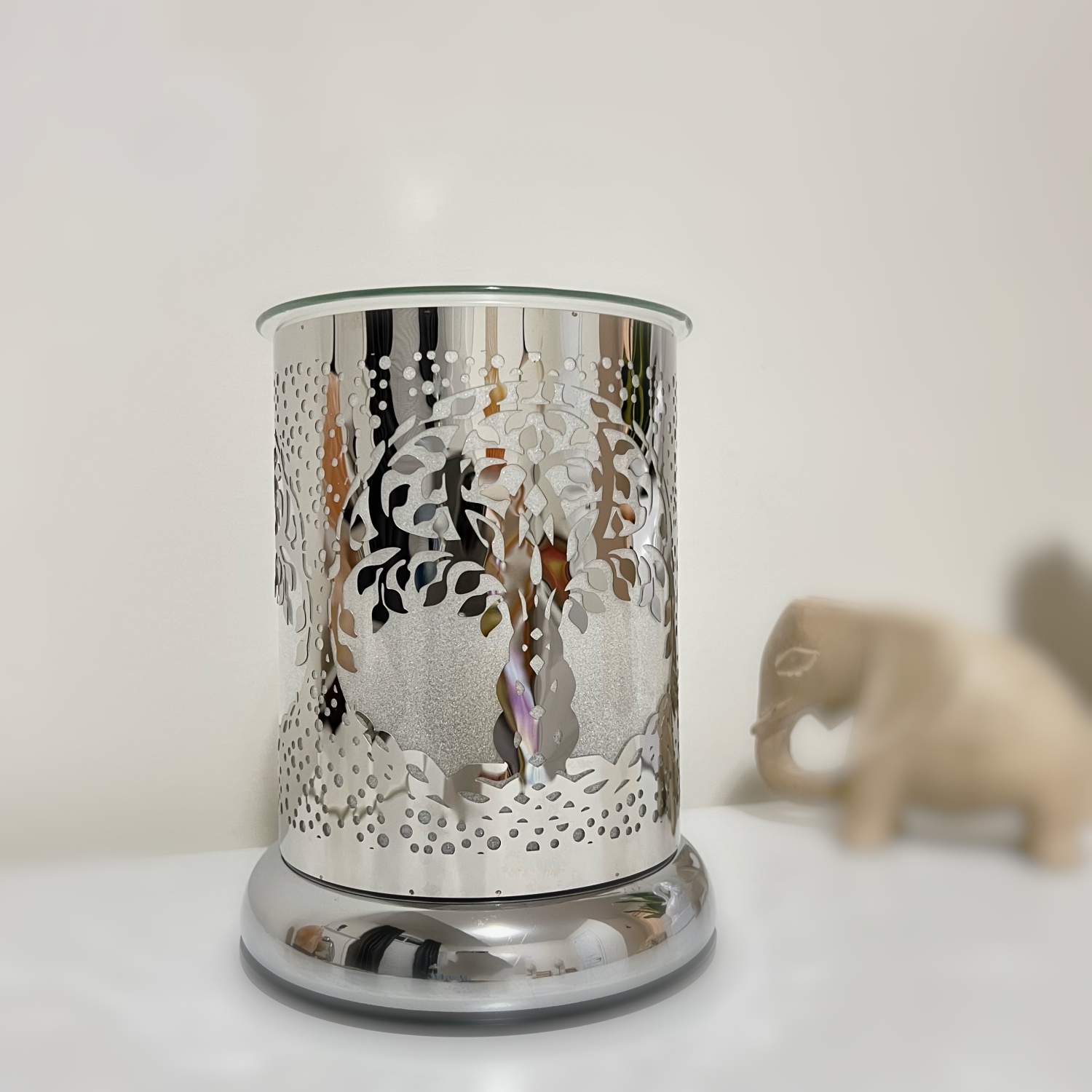 7" touch lamp/Essential Oil Burner/Fragrance Wax Melts Warmer/Silver Tree table decor