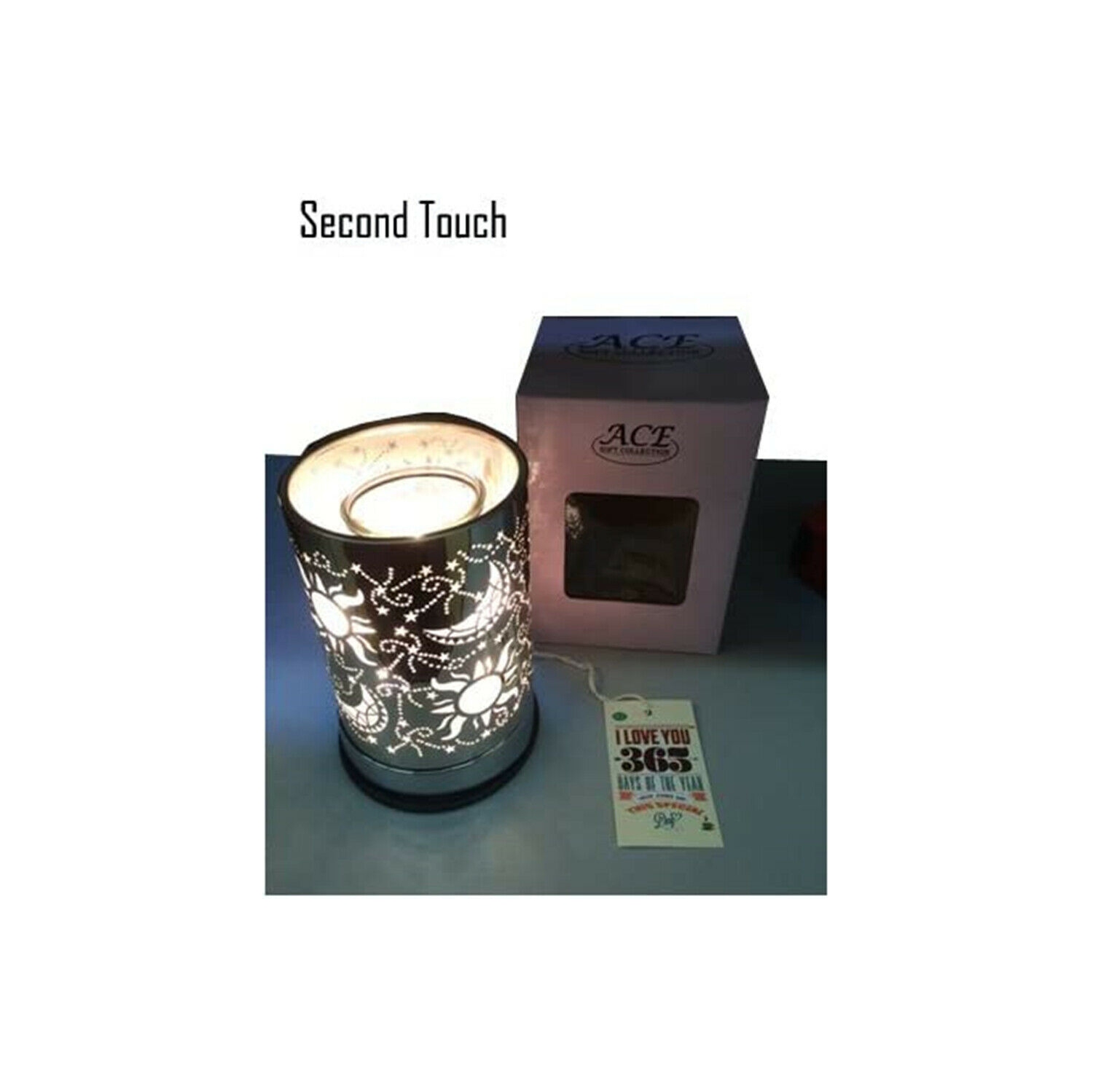 Lampe tactile de 7 po/brûleur à huile essentielle/distributeur de cire parfumée/décoration de table Galaxy argentée