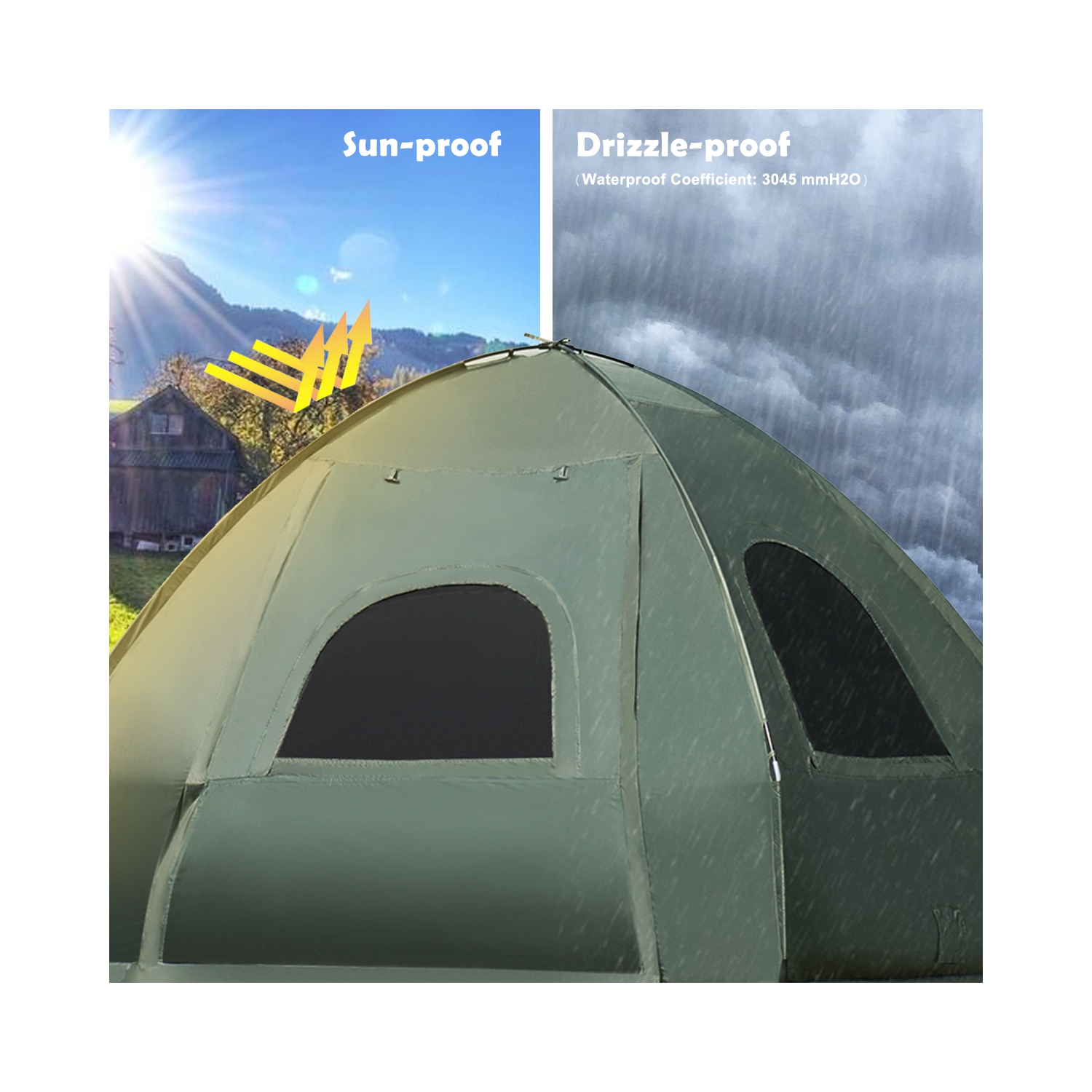 Tente pliante de camping pour 1 personne avec sac de couchage et matelas pneumatique pour l’extérieur de PatioJoy