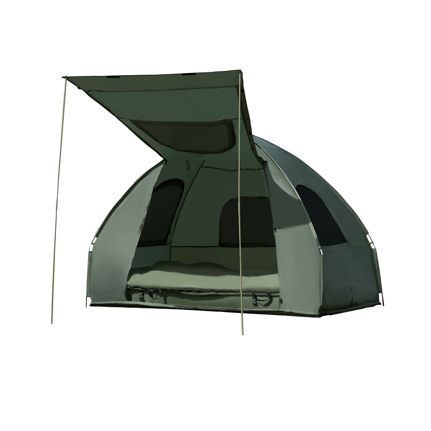 Tente pliante de camping pour 1 personne avec sac de couchage et matelas pneumatique pour l’extérieur de PatioJoy