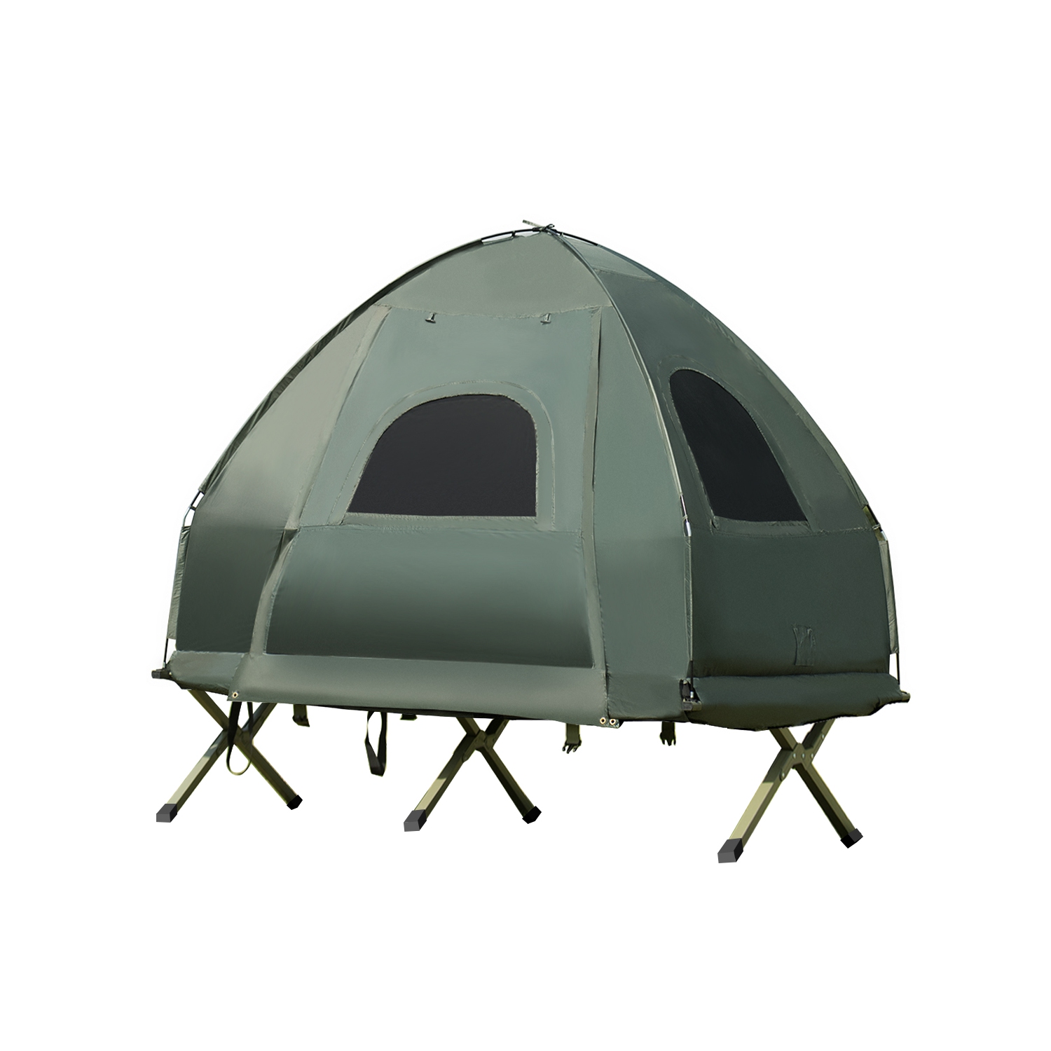 Tente pliante de camping pour 1 personne avec sac de couchage et matelas pneumatique pour l’extérieur de PatioJoy