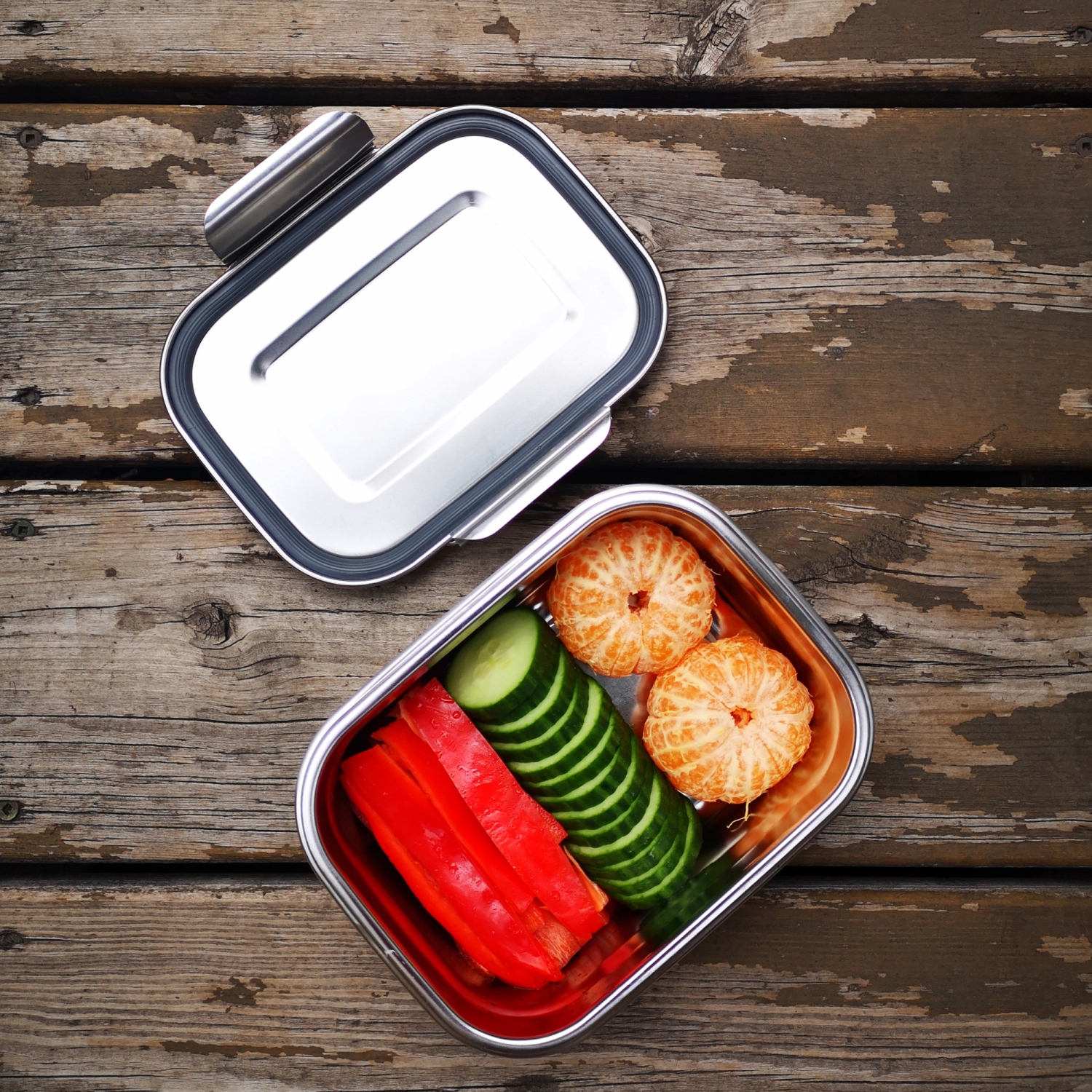 Stainless Steel Bento Lunch Box - 1260 ml - Set Of 2