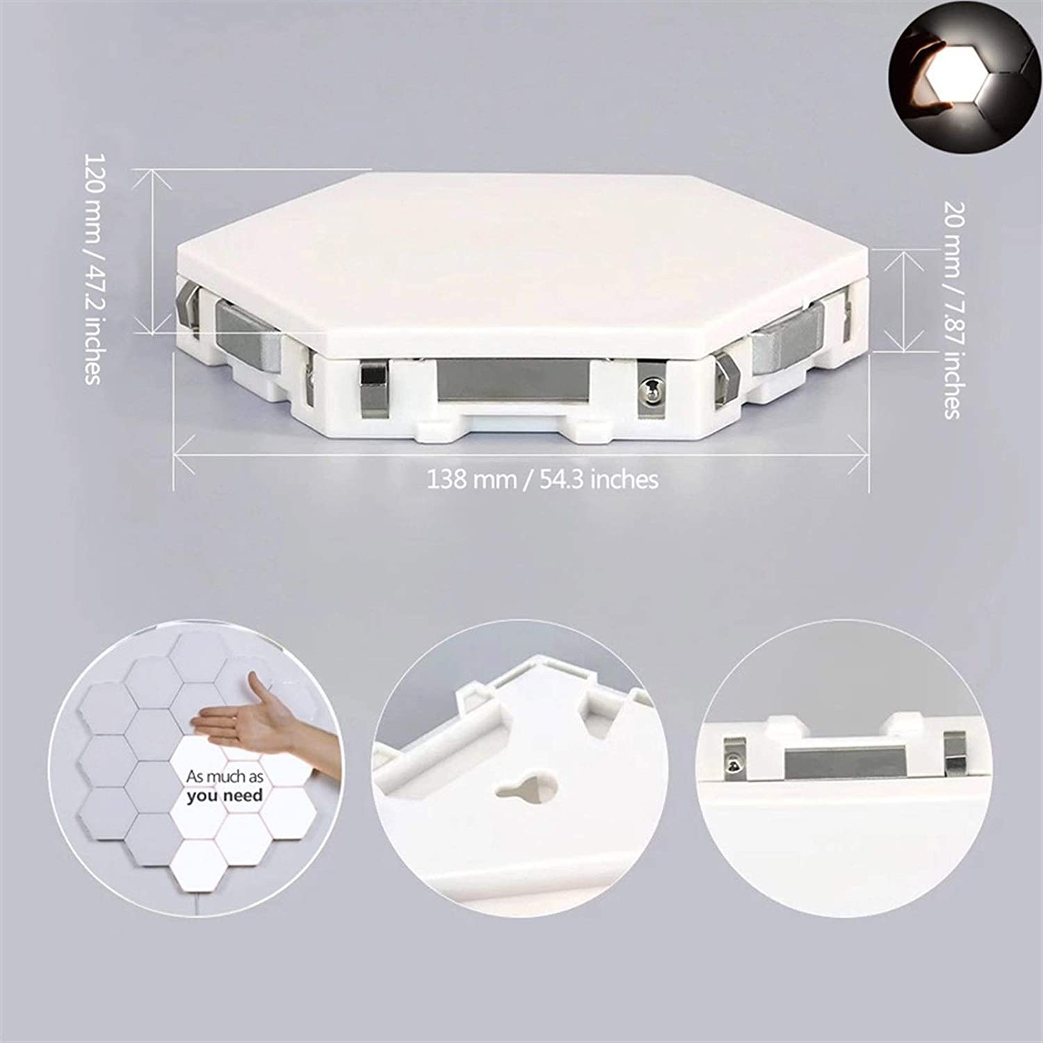 -MULTI COLOR- Quantum Light Hexagonal Wall Light Touch Sensitive Modular Light DIY Quantum Lights Creative Geometry Assembly LED Night Light for Home