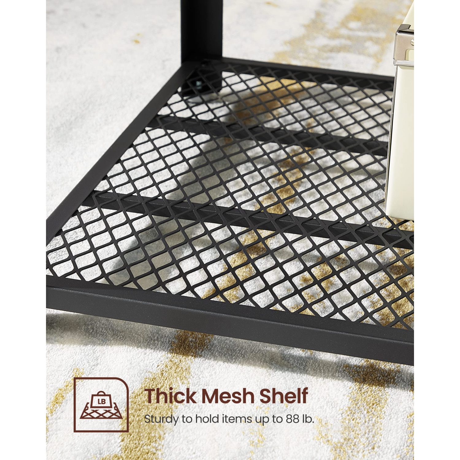 VASAGLE – Table basse avec étagère de rangement, touche bois avec cadre en métal, brun roux ULCT61X