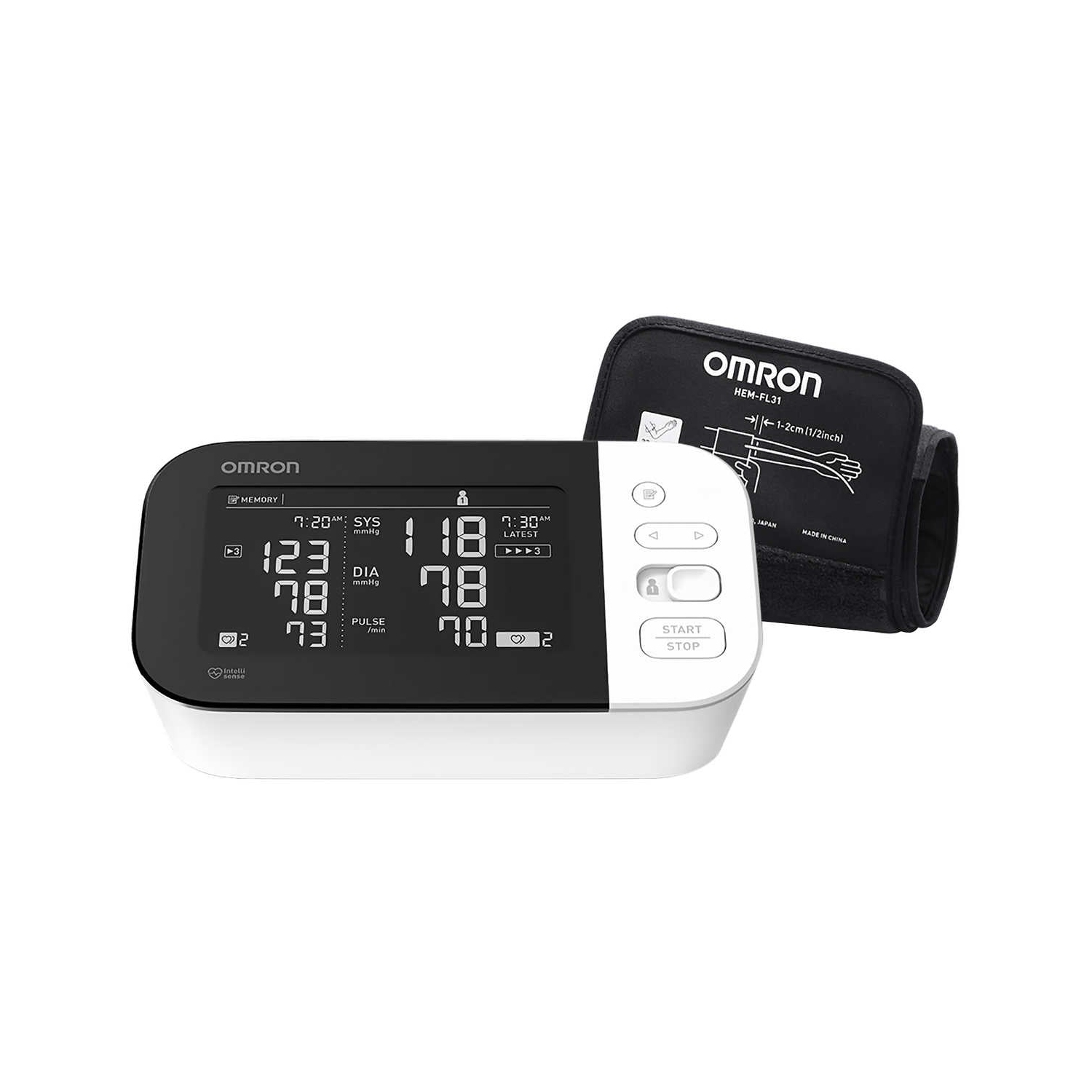 Omron BP7455CAN Blood Pressure Monitor with Bluetooth & Upper Arm Easy-Wrap Comfit Cuff