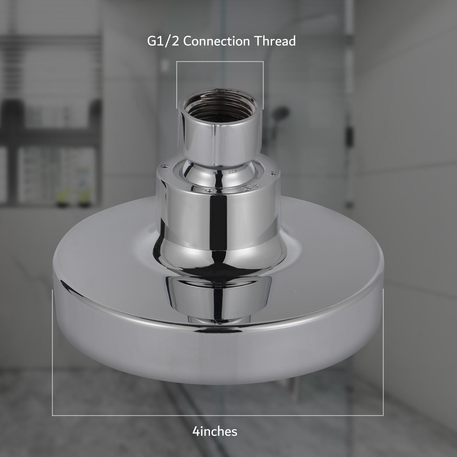 Pommeau de douche pluie de luxe rond de 10,2 cm avec pression d'eau puissante, installation facile