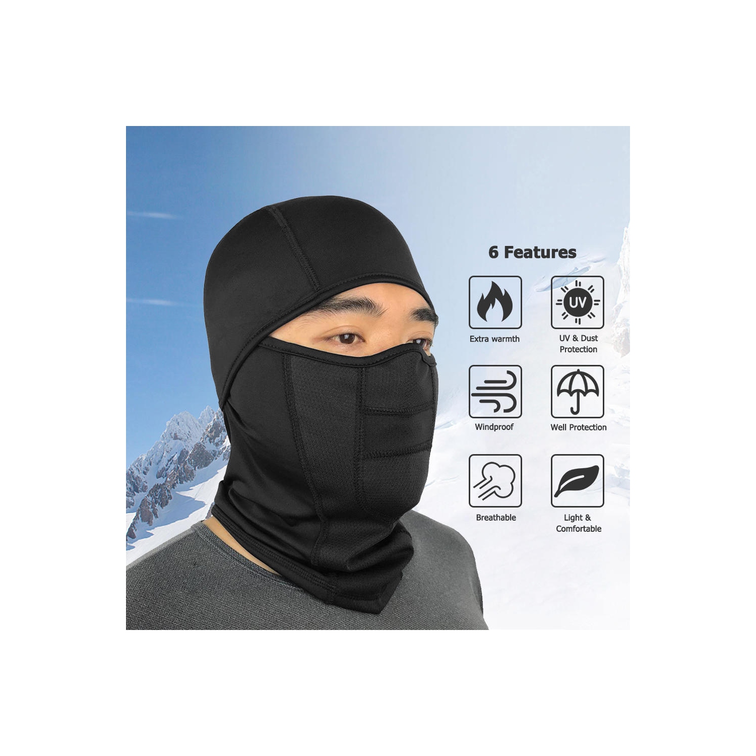 Cagoule Coupe-Vent Masque De Ski Cagoule Polaire Thermique Hiver  Utilisation Polyvalente Masque Unis - Chapeaux, casquettes, bobs, bonnets  et Chasse (11200141)