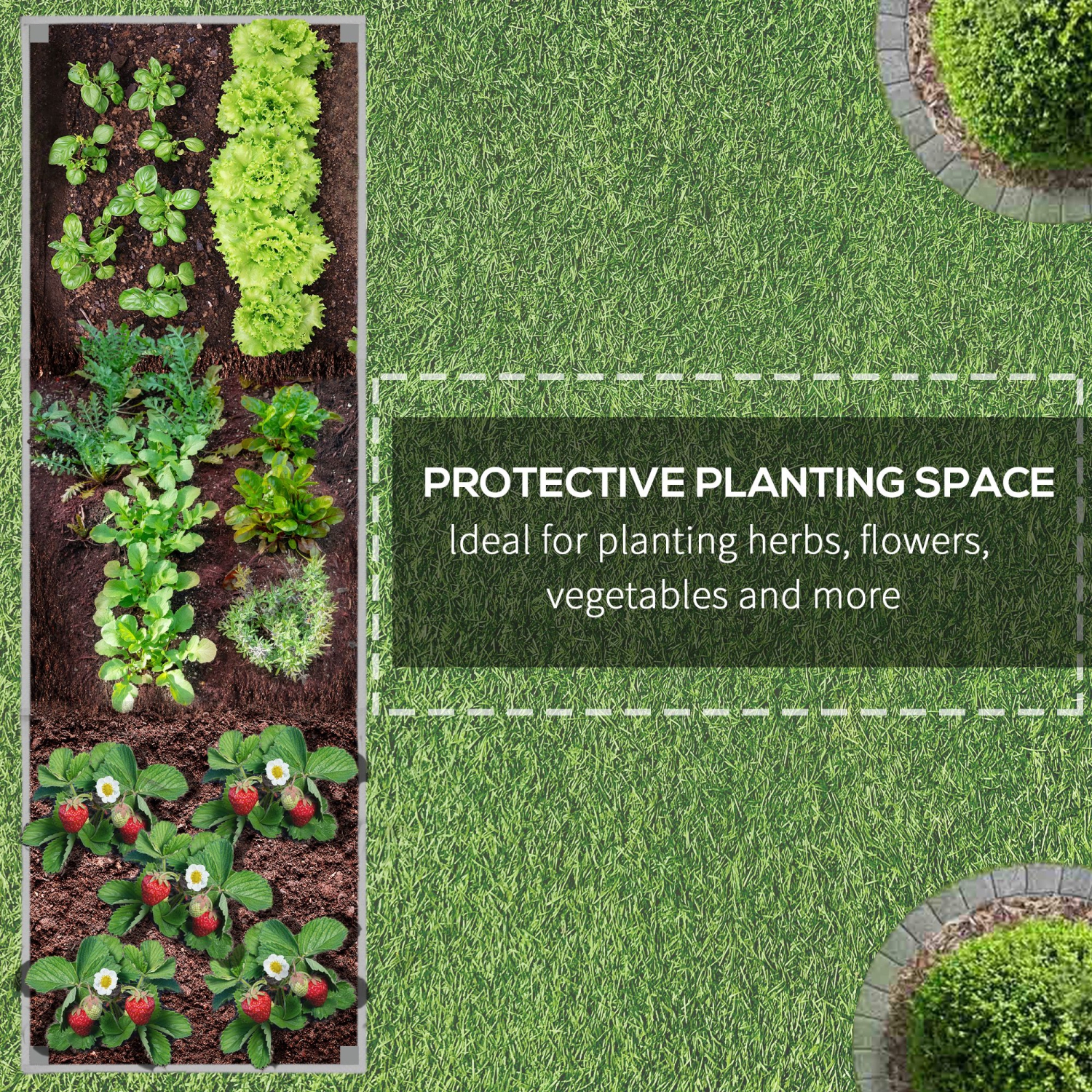 Outsunny 3' x 1' Raised Garden Bed Elevated Wooden Planter Box Outdoor for Backyard, Patio to Grow Vegetables, Herbs, and Flowers, Light Grey