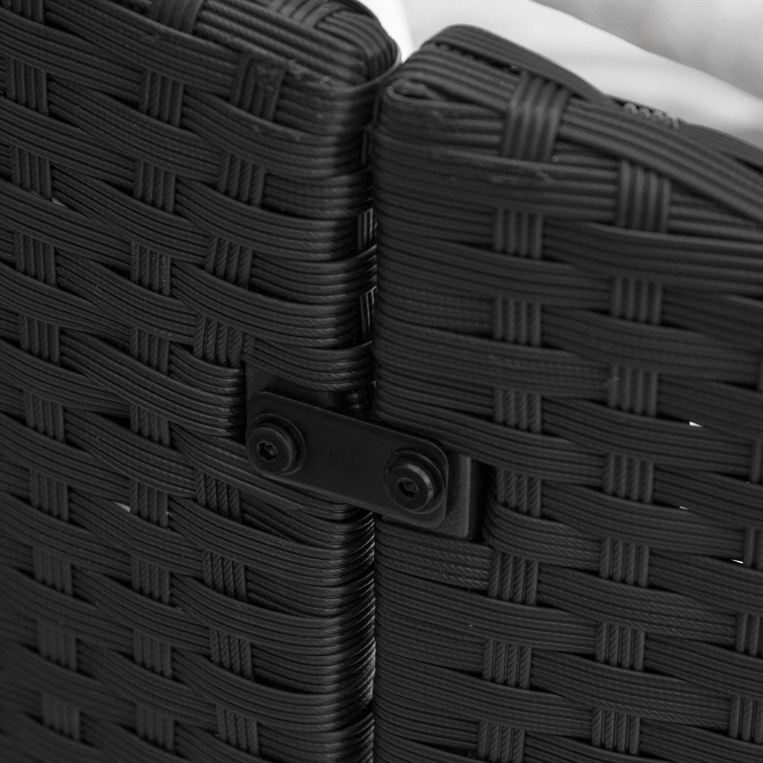 Outsunny 4 Pieces Rattan Daybed Patio PE Wicker Round Furniture Outdoor Rattan Garden Lounge Sofa Sets Sectional Conversation Set with Canopy,