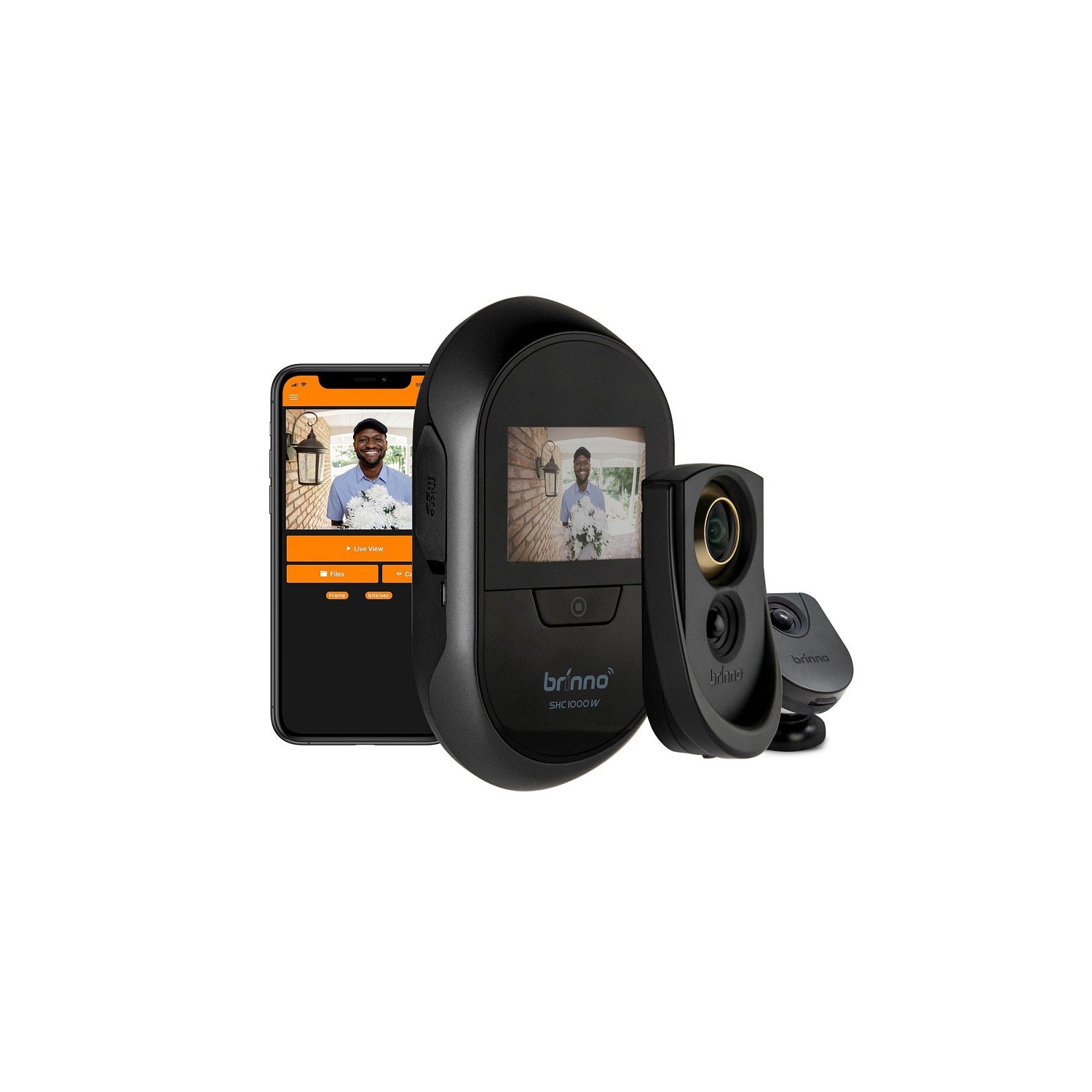 Brinno Duo SHC1000W Front Door Peephole Camera- Smart Home Security System with Mobile and Live Feed