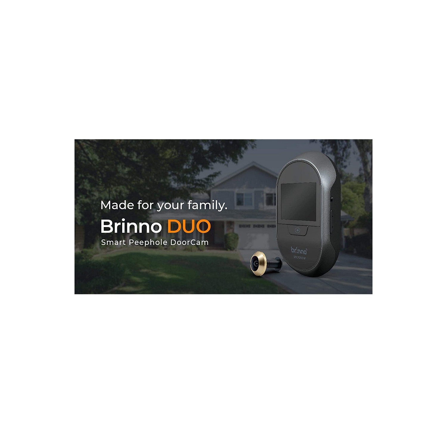 Brinno Duo SHC1000W Front Door Peephole Camera- Smart Home Security System with Mobile and Live Feed