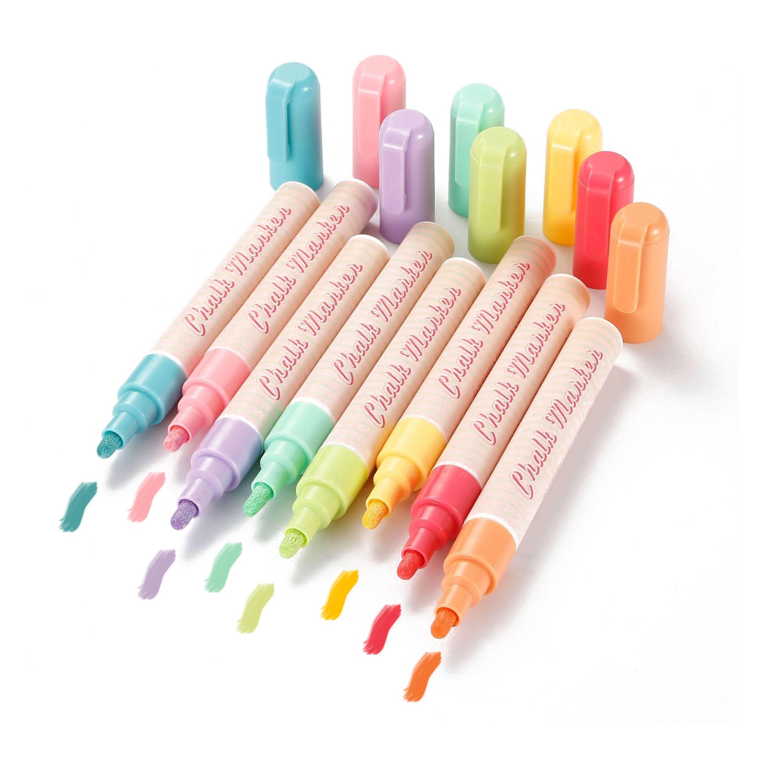 Marqueurs à craie liquide pour bricolage avec pointe réversible de 6 mm, burin et balle, 8 couleurs assorties, cadeau pour enfant