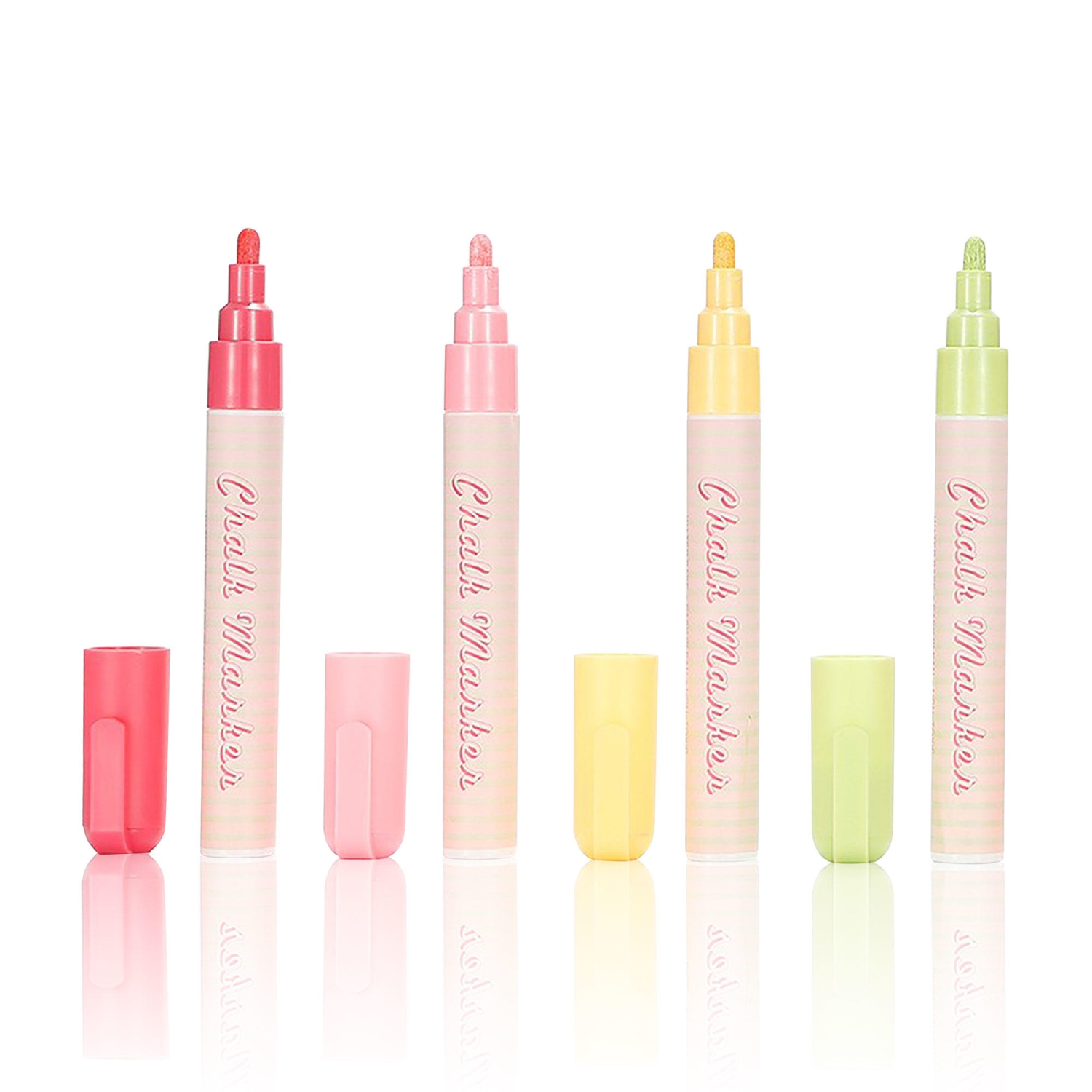 Marqueurs à craie liquide pour bricolage avec pointe réversible de 6 mm, burin et balle, 8 couleurs assorties, cadeau pour enfant