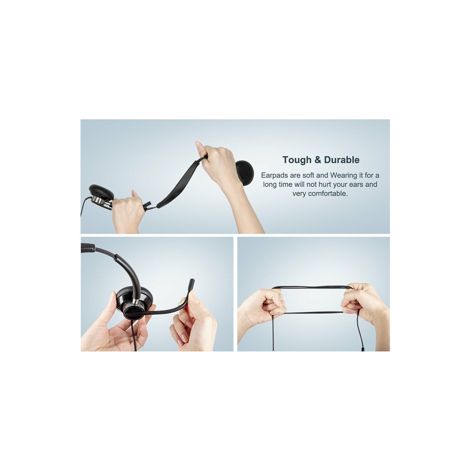 New Bee- Wired USB Headset - Ideal for Call Center, Office, and Multimedia Use