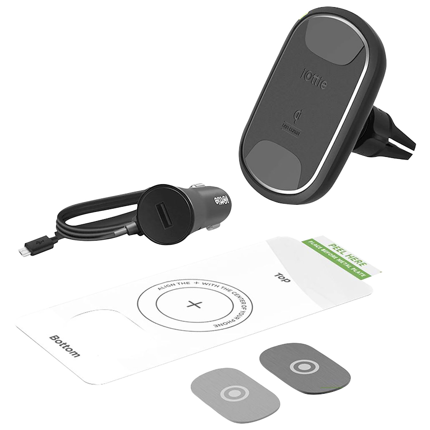 Fixation pour bouche d'air universelle de chargement sans fil iTap2 d'iOttie - Noir