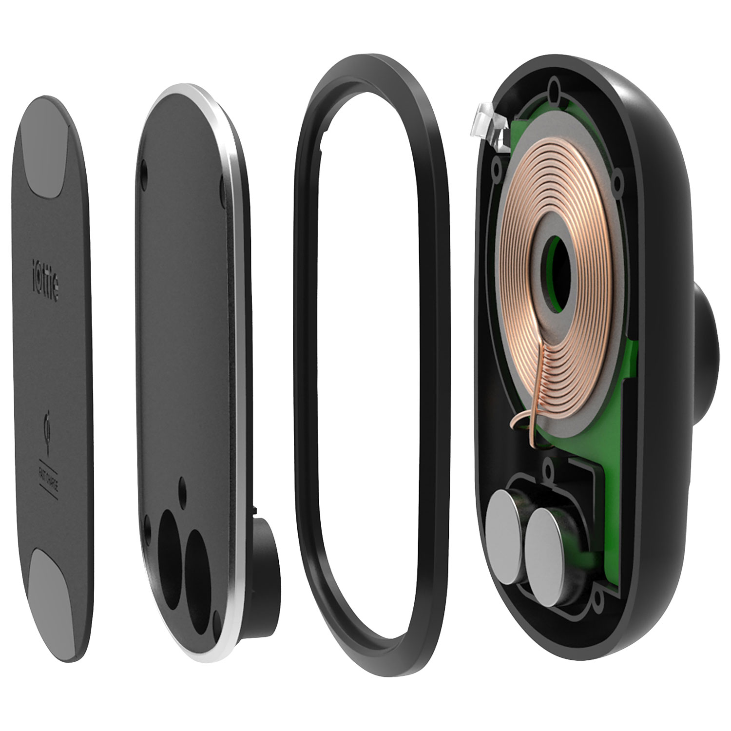 Fixation pour bouche d'air universelle de chargement sans fil iTap2 d'iOttie - Noir