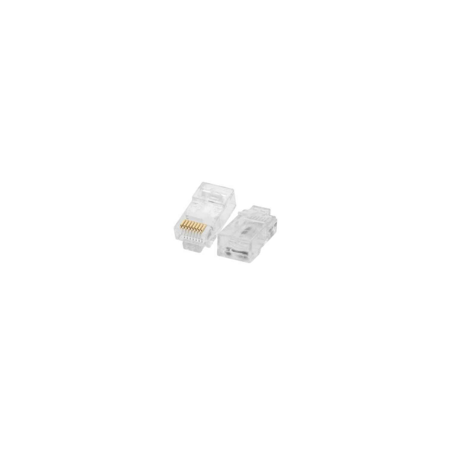 Cat6 Pass Through Connector RJ45 Gold Plated Modular Crystal Head