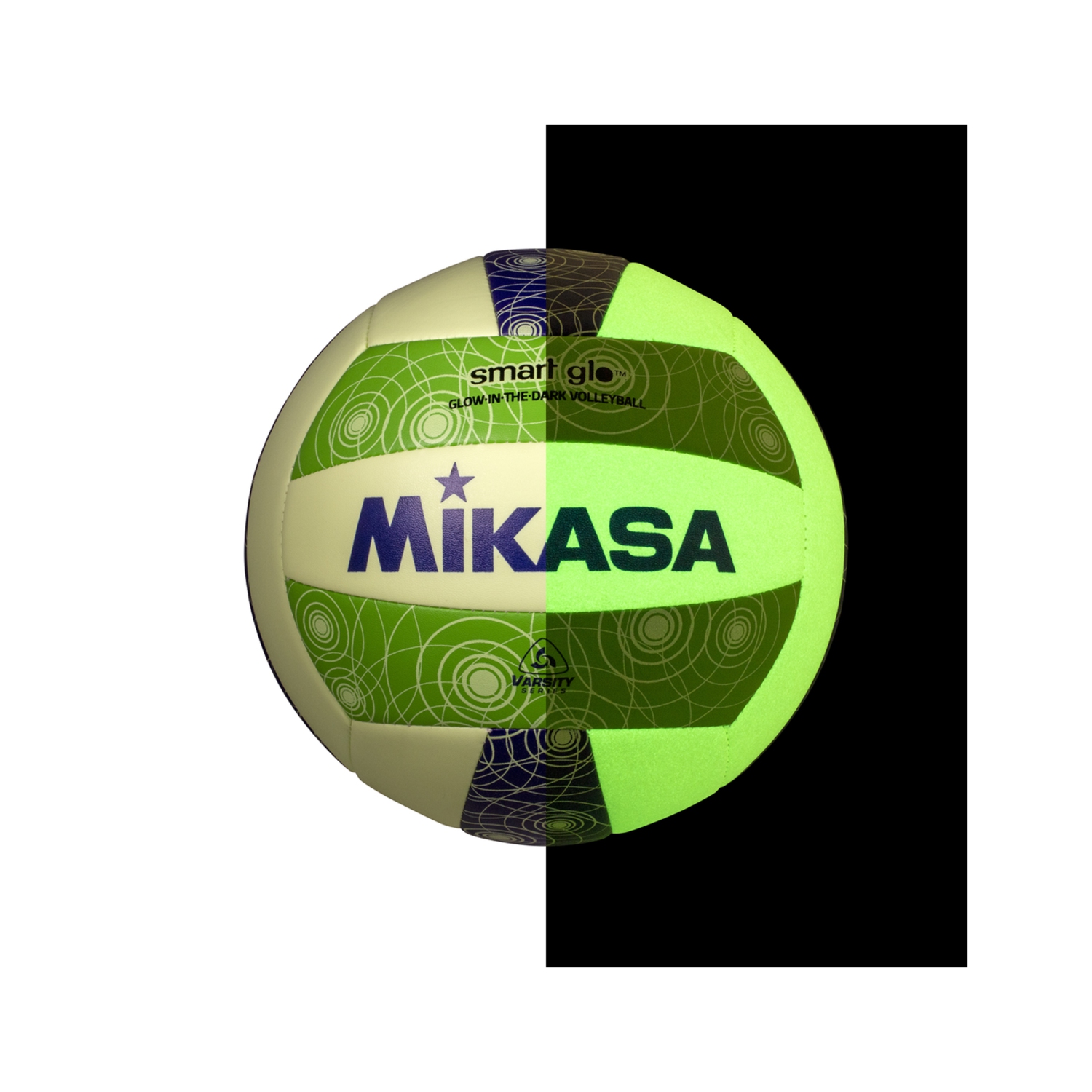 Mikasa VSG Ballon de Volleyball Phosphorescent - Volleyball de Plage Smart Glo, Taille Officielle 5