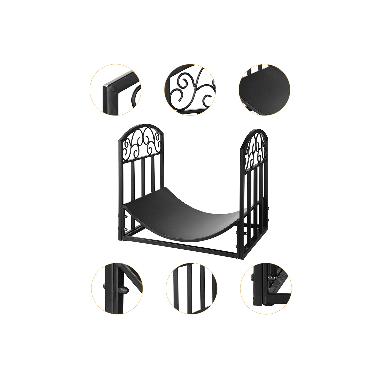 Metal Firewood Rack Holder,Fireplace Firepit and Wood Stove for Outdoor Indoor Log Storage Firewood Bin