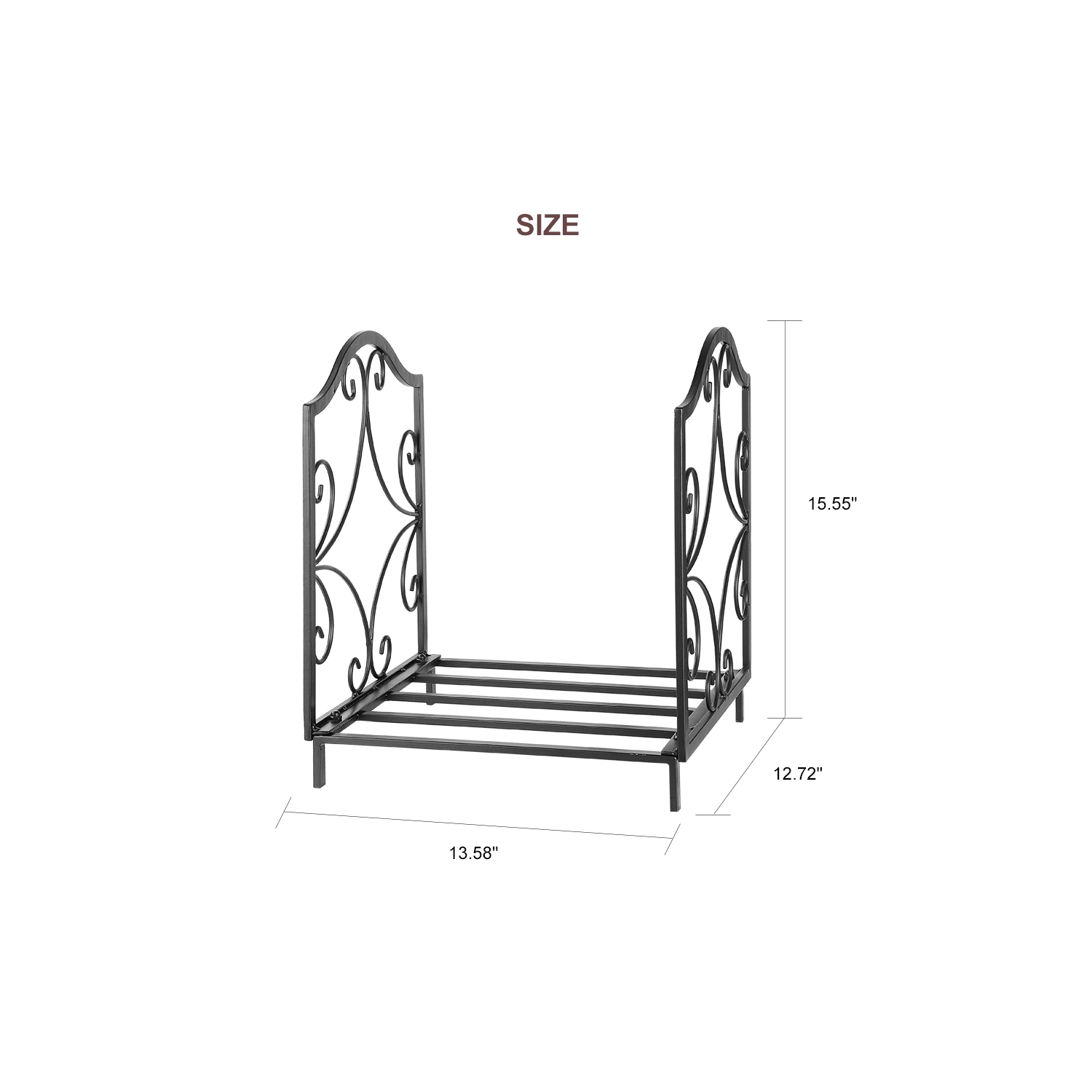 Fireplace Log Holder, Wrought Iron Indoor Fire Wood Stove Stacking Rack Logs Bin Firewood Storage