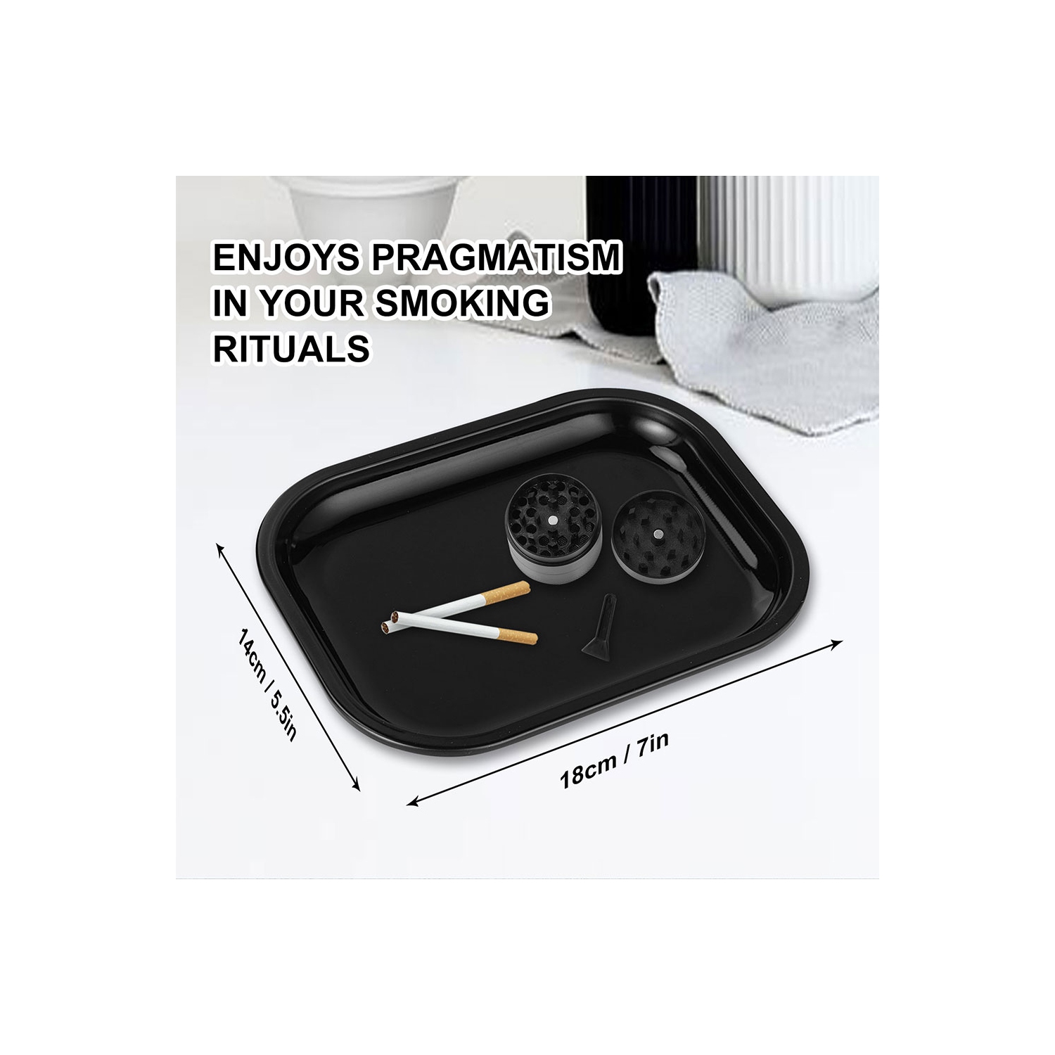 Smell Proof Bag Set, Blue Travel Storage Bag with Lock, Odor Proof Pouch Case Container with 1*Black Grinder, 4*Tube, 1*Tray