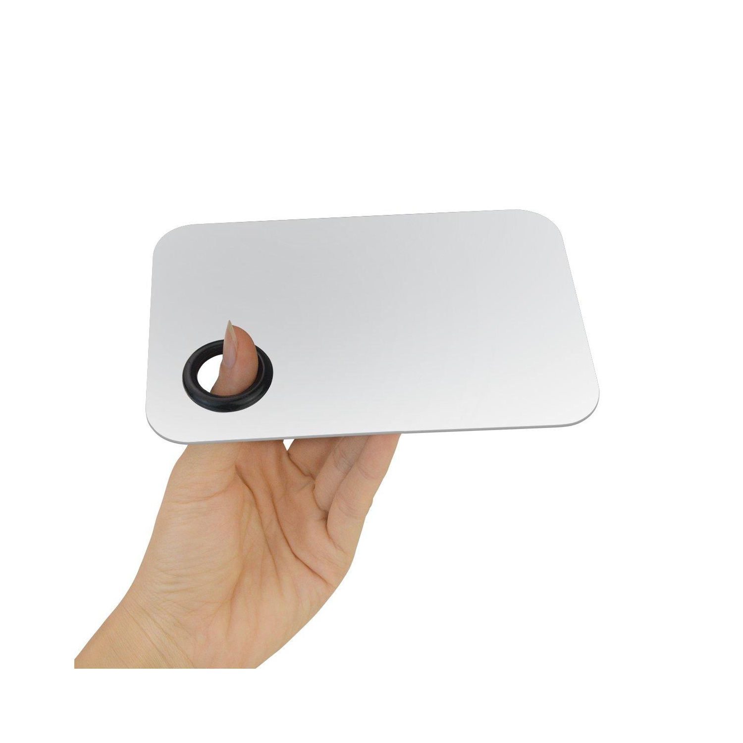 Palette de couleurs en acier inoxydable, palette de mélange de maquillage carrée avec spatule pour cosmétiques, ombres à paupières, rouge à lèvres,