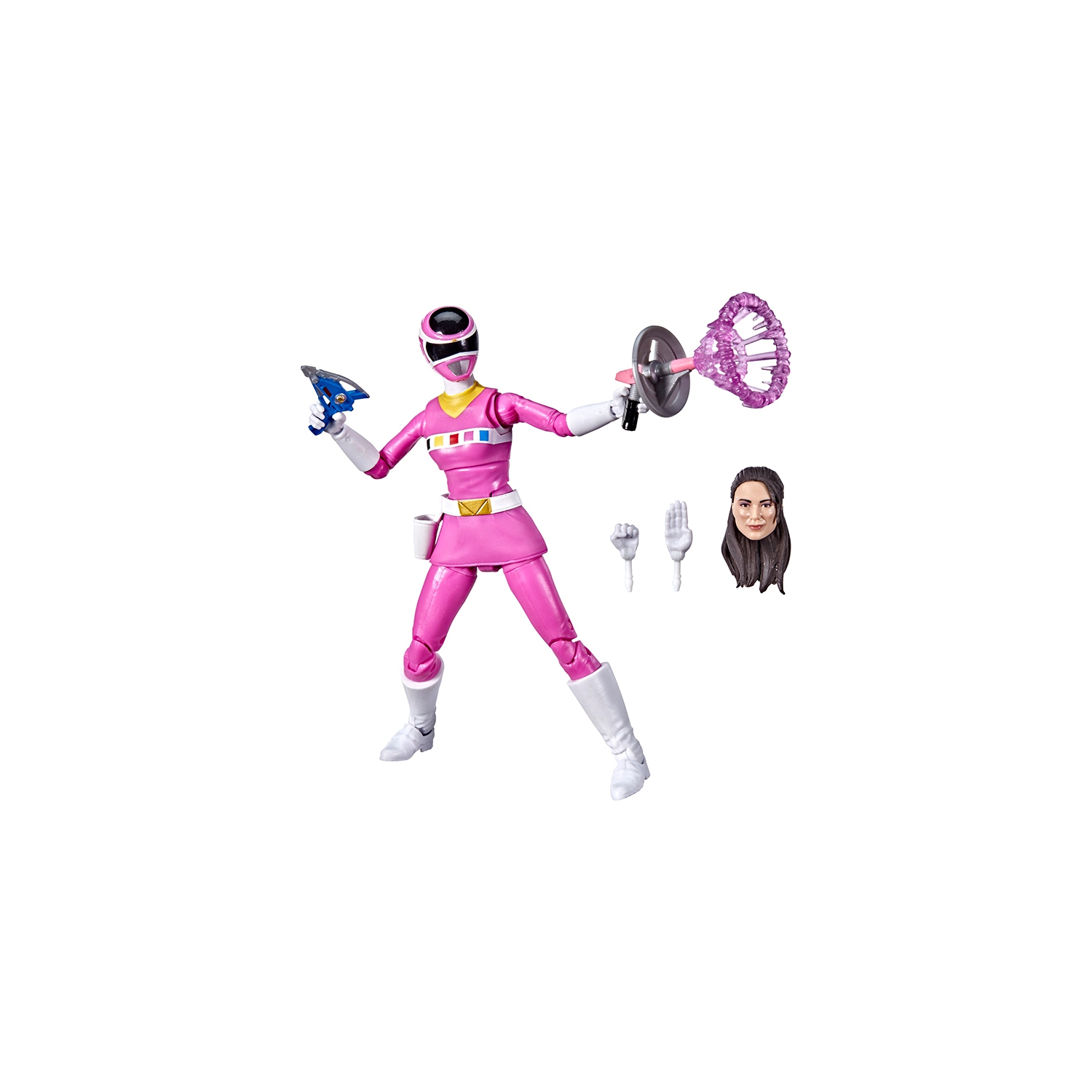Figurine d’action de 6 po de la collection Lightning Wave 10 de Power Rangers - ranger rose cosmique